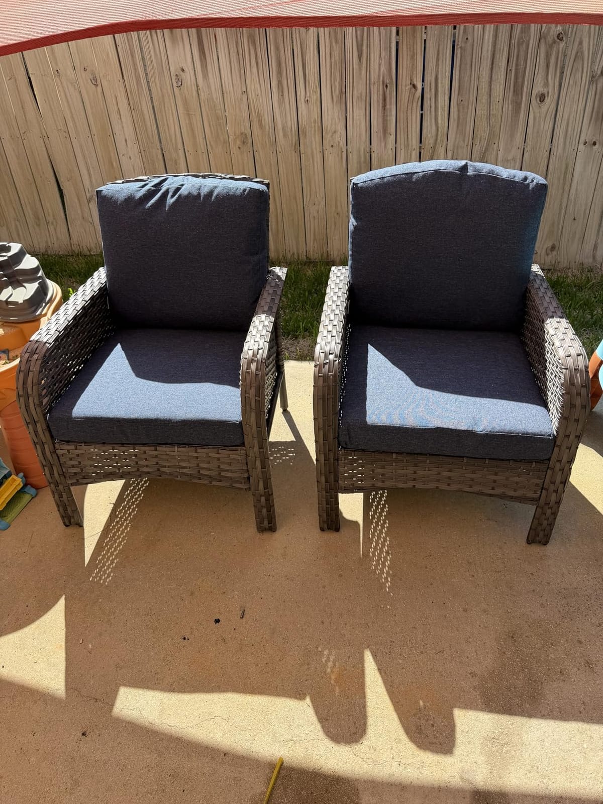 ovios 4-Piece Patio Furniture Set, Outdoor Wicker Sofa with Chairs Coffee Table customer photo 1