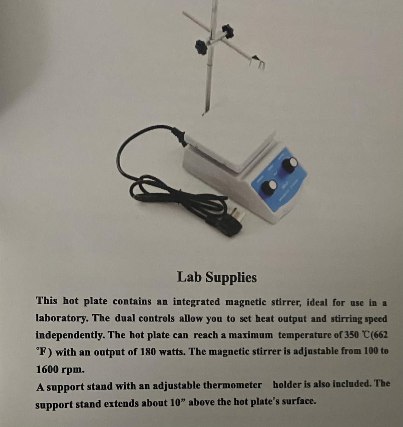 Slendor Magnetic Stirrer SH-2 Hot Plate Mixer Max 520℉ Lab Hotplate Stirrer 2000 RPM Stir Plate with Thermometer, Stir Bar and Support Stand customer photo 2