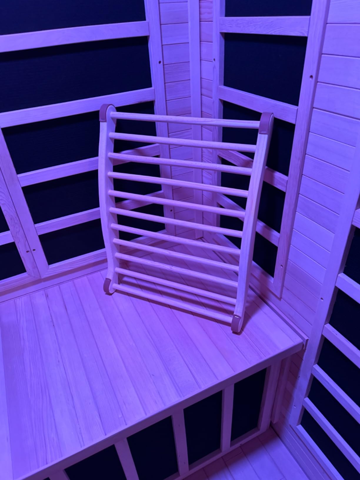 Wiiyita Sauna Backrest Sauna Accessories Wooden Slip-Resistant Non-Toxic Comfortable S-Shape Design Sauna Chair with Back, Sauna Accessories for Any Barrel or Infrared Sauna customer photo 1