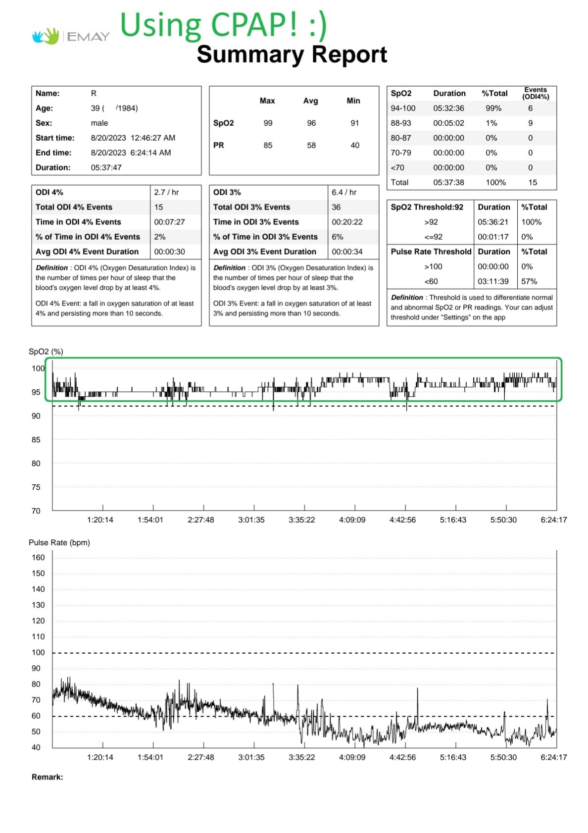 EMAY SleepO2 Wrist Pulse Oximeter with Recording Capability | Sleep Pulse Oximeter for Blood Oxygen Saturation Tracking Continuously | Provides Sleep Report and Raw Data customer photo 2