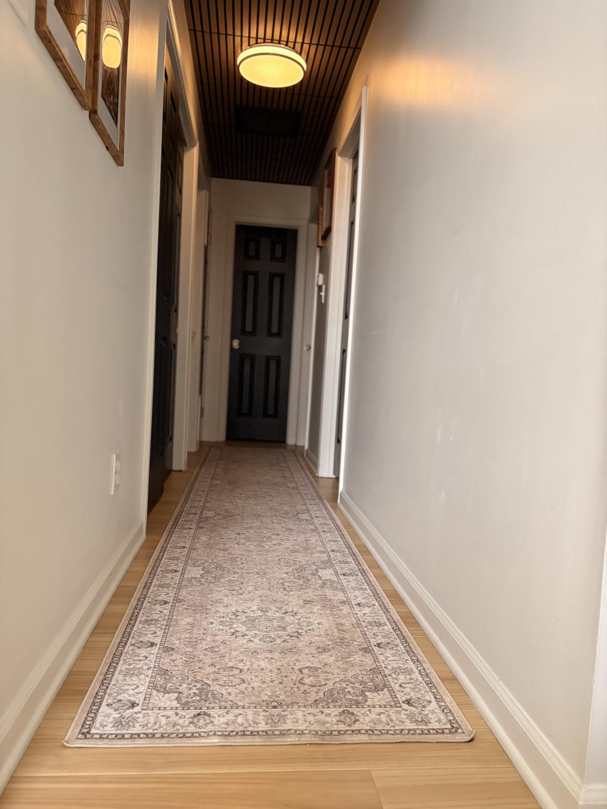 Hallway Washable Runner Rug - 2x10 Kitchen Rugs Entryway Rug Runner Vintage Soft Floor Mat Non Slip Indoor Farmhouse Carpet for Bathroom Living Room Bedroom customer photo 1