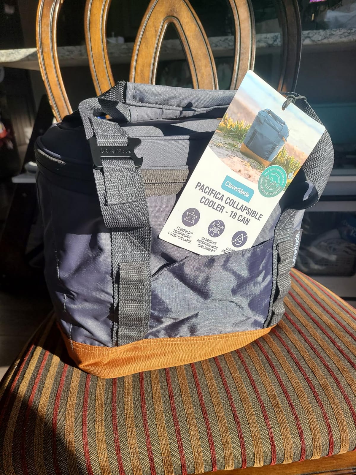 CleverMade Pacifica Collapsible Cooler, Large Insulated Bag, Ocean, Travel Cooler for Group Outings customer photo 2