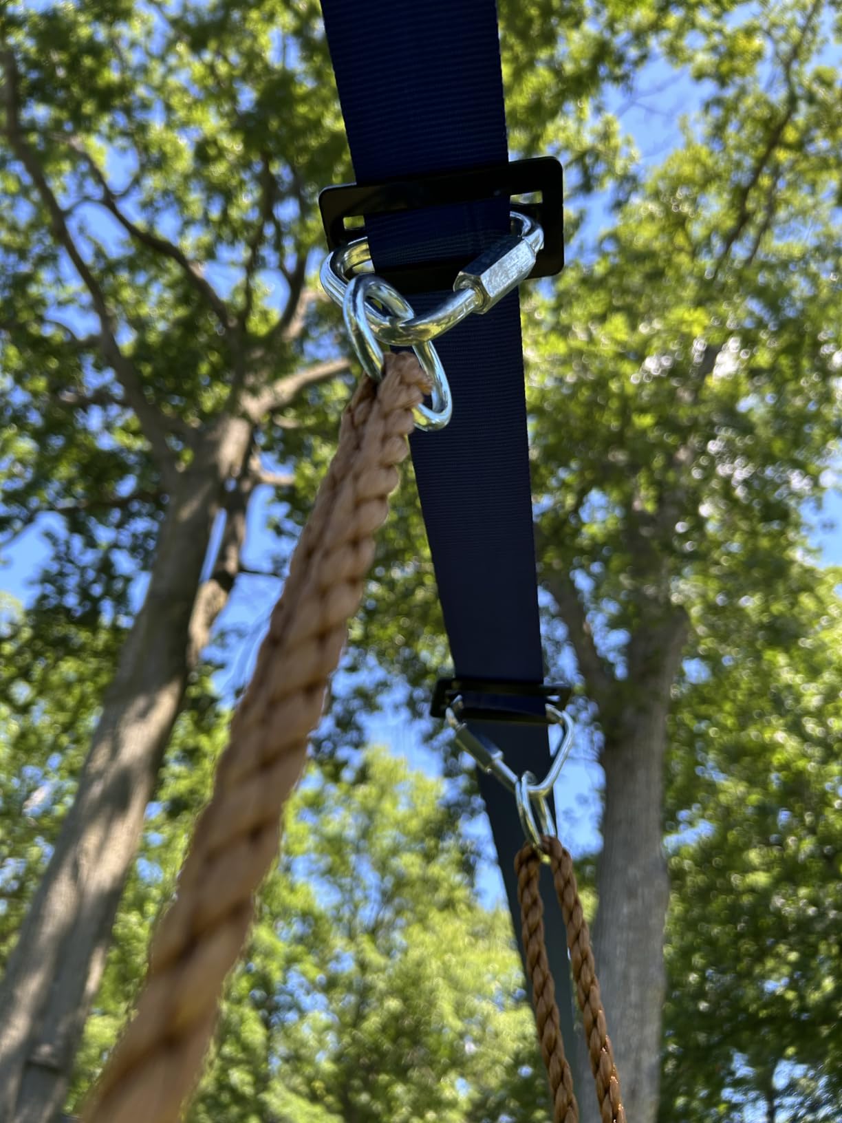 Ninja Warrior Obstacle Course for Kids Backyard-65ft Slackline Kit with 13 Obstacles, Upgraded Quick-Install Buckles No Threading, Install Anywhere, Easy Setup Backyard Playground Set customer photo 1
