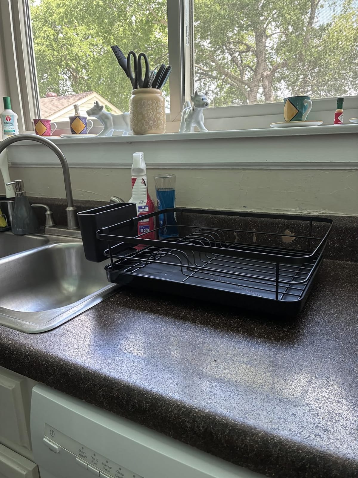 Kitsure Dish Drying Rack for Kitchen Counter, 12''W x 15.5''L, Black | Stainless Steel Sink Organization, Cutlery Holder customer photo 2
