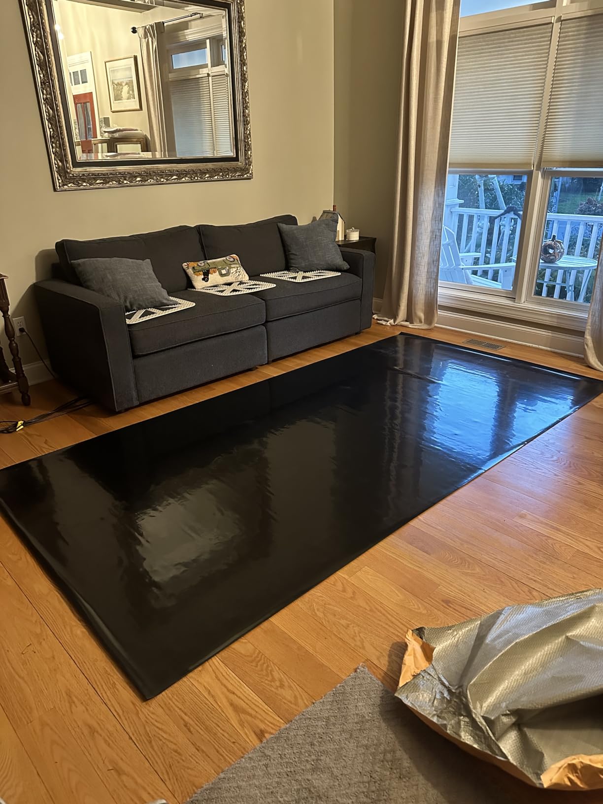 ProStep by FlooringInc Reversible Marley Dance Floor Roll, Portable Roll Out Vinyl Dance Flooring for Ballet, Jazz, Modern, Home Studio Practice, 1.2mm Thick, 5.25' x 15' (78.75 sq ft), Black/Black customer photo 2