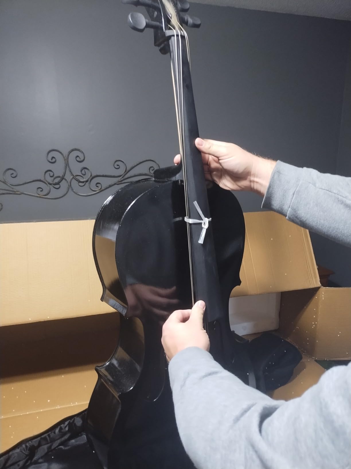 Ktaxon Full-Size Cello, Beginner Cello 4/4, Acoustic Cello Kit | Full Equipment with Portable Bag, Bow, Bridge and Rosin for Beginners | Adults & Kids String Musical (Black) customer photo 2
