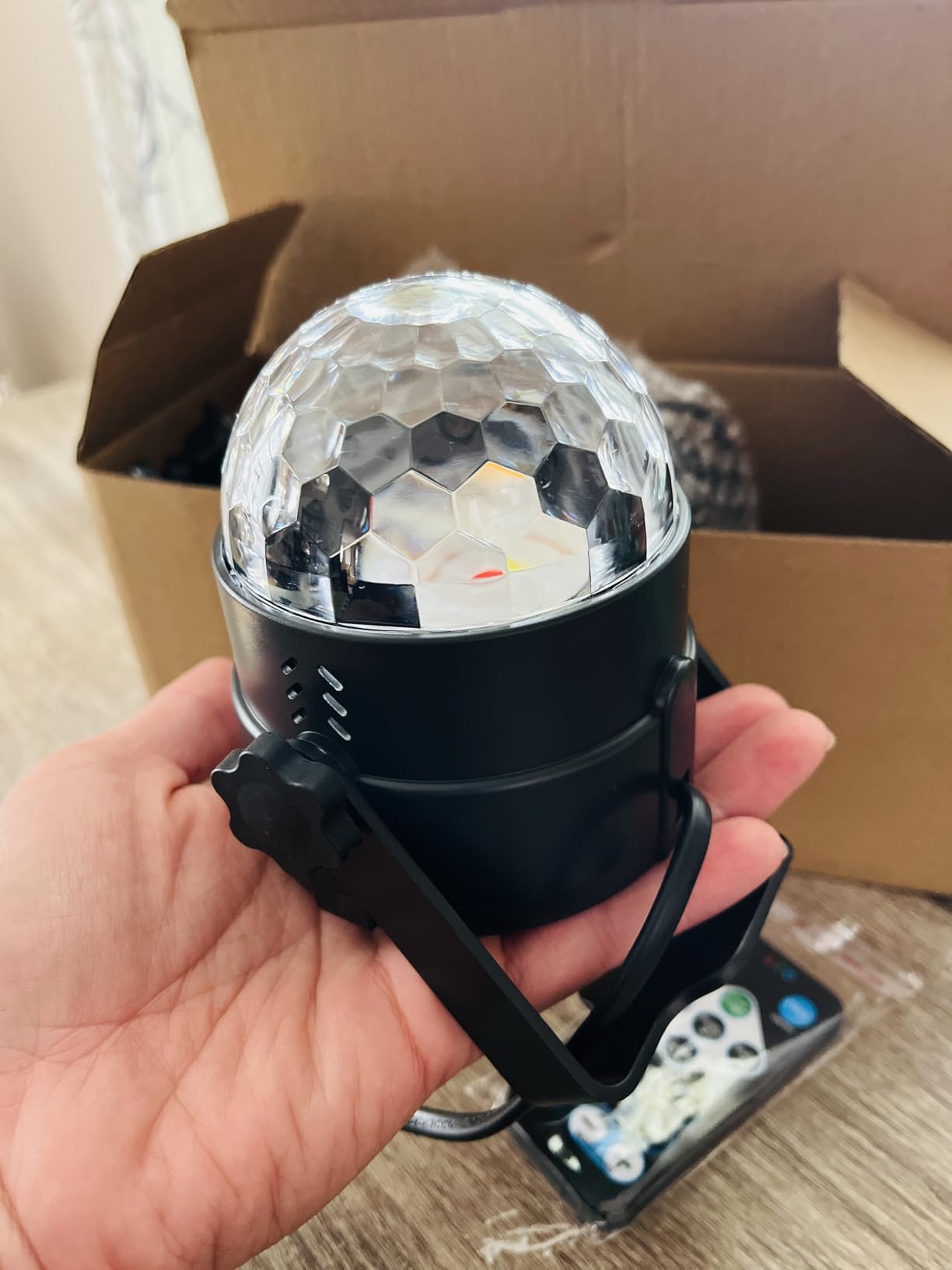 NEQUARE Disco Ball DJ Party Lights Sound Activated with Remote Control Strobe Lamp 7 Modes Stage Light (3-Pack) customer photo 1