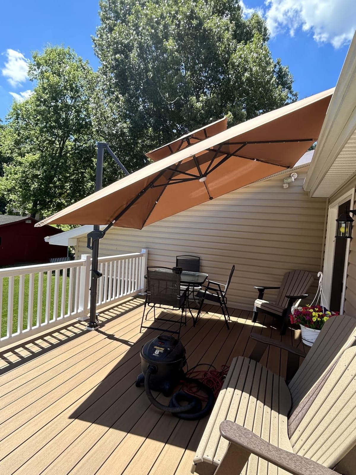 Best Choice Products 10x10ft Cantilever Patio Umbrella w/Base Included, Solar LED Lights 360 Rotation Large Offset Hanging Outdoor Shade for Deck Pool Backyard w/Stand - Tan customer photo 2