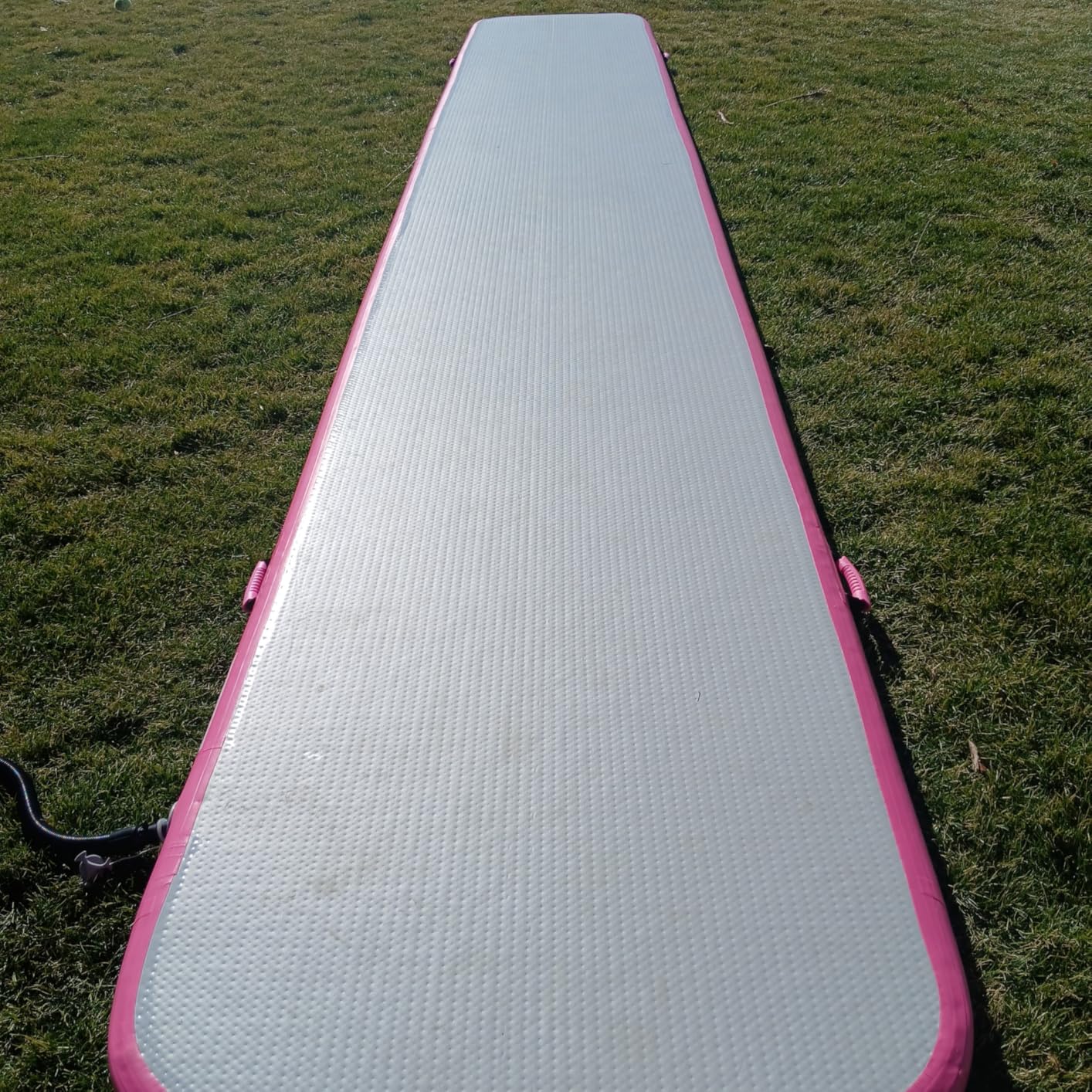 Air Mat Tumble Track, Gymnastics Mats Tumbling Track with Electric Air Pump for Home Use Cheerleading Training Kids Gym Yoga customer photo 1