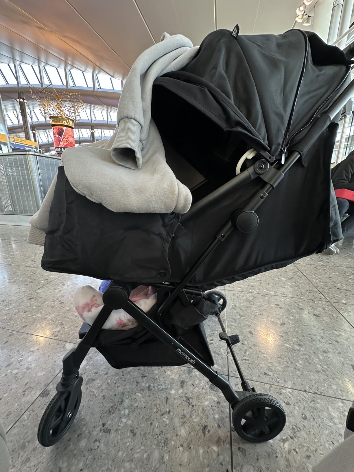 Mompush Lithe V2 Lightweight Travel Stroller Snack Tray Included, Khaki customer photo 1