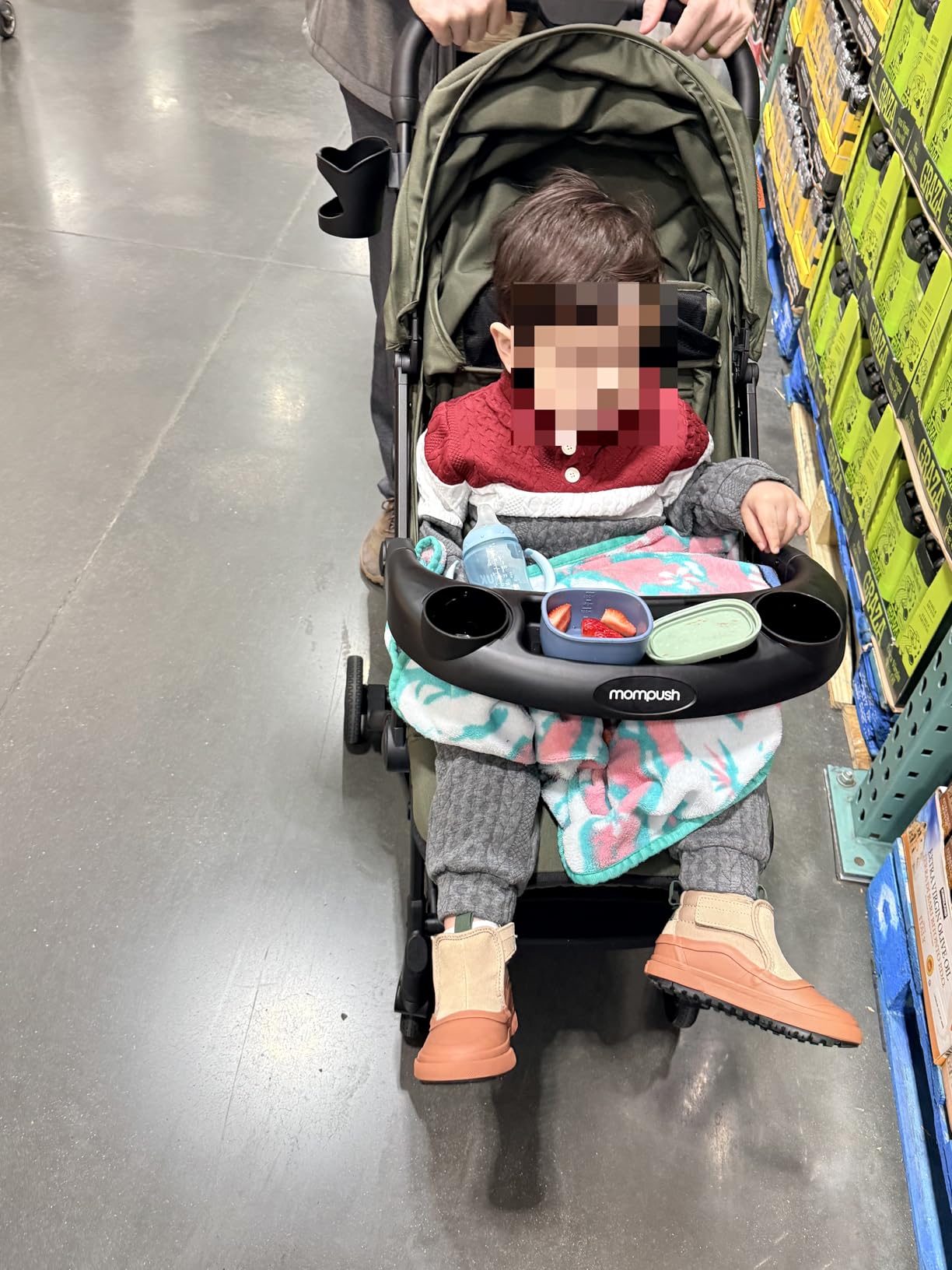 Mompush Lithe V2 Lightweight Travel Stroller Snack Tray Included, Khaki customer photo 2