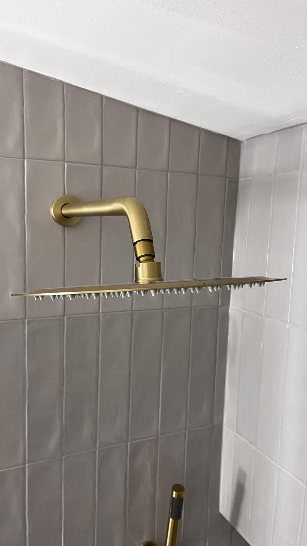 Iriber Brushed Gold Shower Head with Handheld, Rain Shower System Faucet Set | Bathroom Wall Mounted Shower Set, 10 Inch Rain Shower Head, 3-Setting Handheld, Shower Trim Kit, Pressure Balance Valve Cartridge customer photo 2