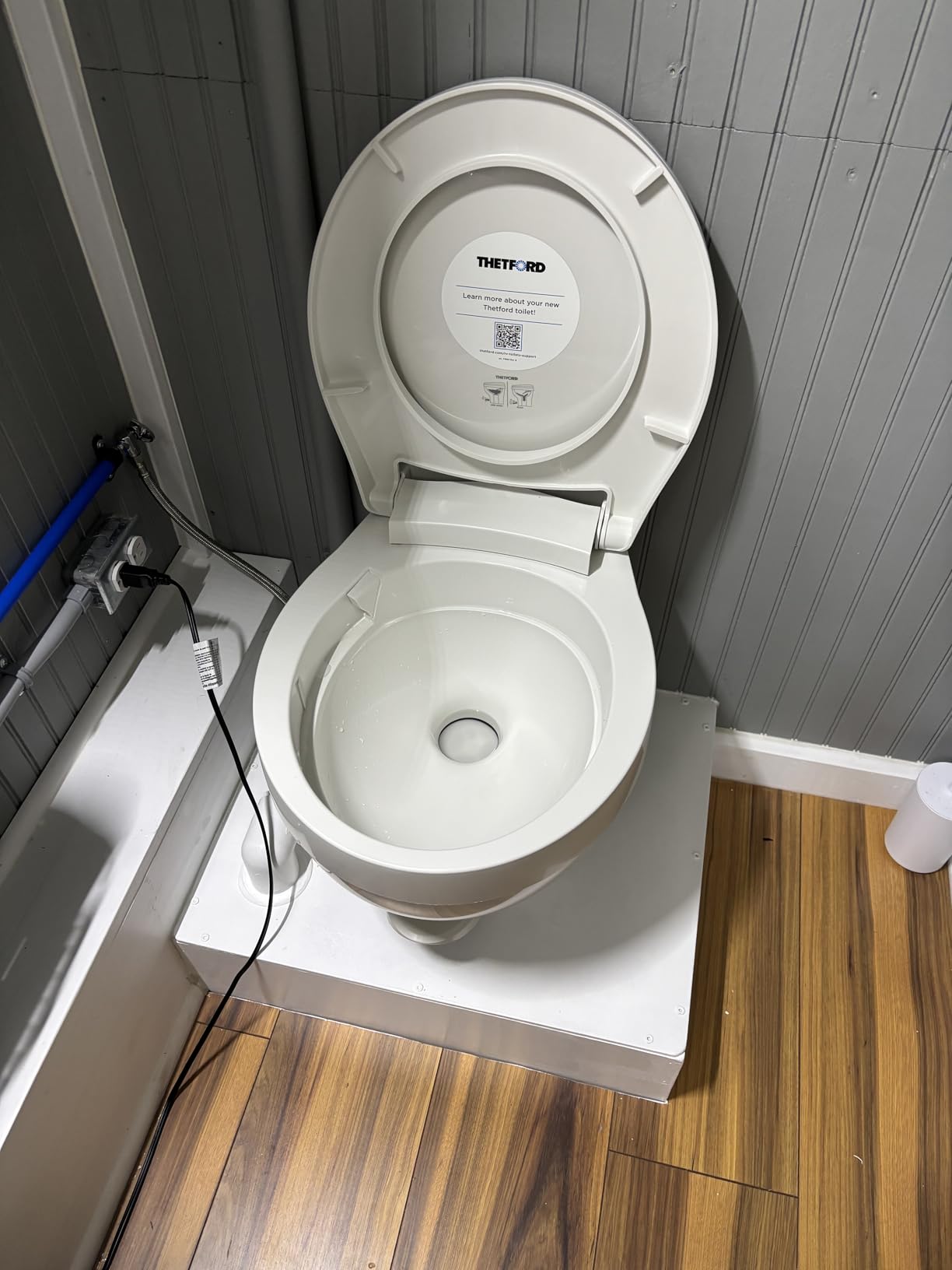 Aqua-Magic® VI Low Profile, White | Space-saving design, easy installation, foot flush, Residential sized SloClose seat, deepest toilet bowl available for RVs customer photo 1