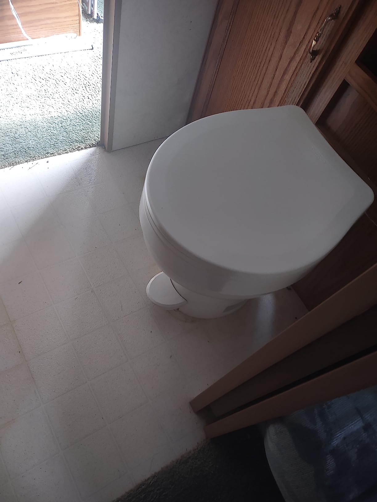 Thetford Aqua-Magic® VI High Profile, White | Space-saving design, easy installation, foot flush, Residential sized SloClose seat, deepest toilet bowl available for RVs customer photo 1