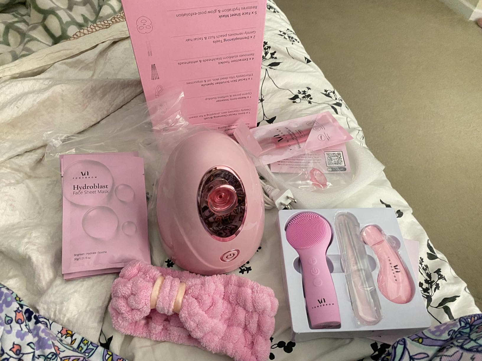 Facial Steamer Spa Kit with 17 Spa Tools for Complete At-Home Facial | Face Steamer for Deep Cleansing | Towel Warmer & Humidifier Mode | Spa like Facial | Self Care Gifts, Birthday Gifts for Women customer photo 1