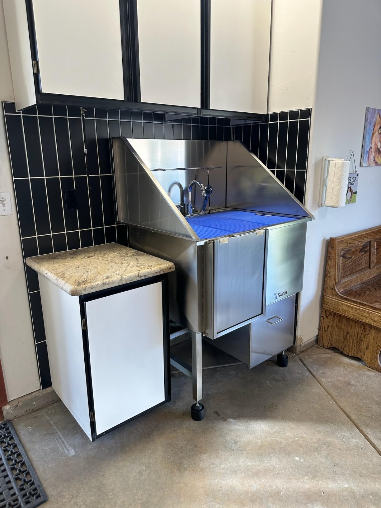 KANIS Professional Dog Washing Station 304 Stainless Steel Pet Wash Sink | Grooming Bathtub w/Shower, Floor Grates and Storage for Large, Medium & Small Pets (Silver, 50 Inches, Left Ramp, 1 Drawer) customer photo 2