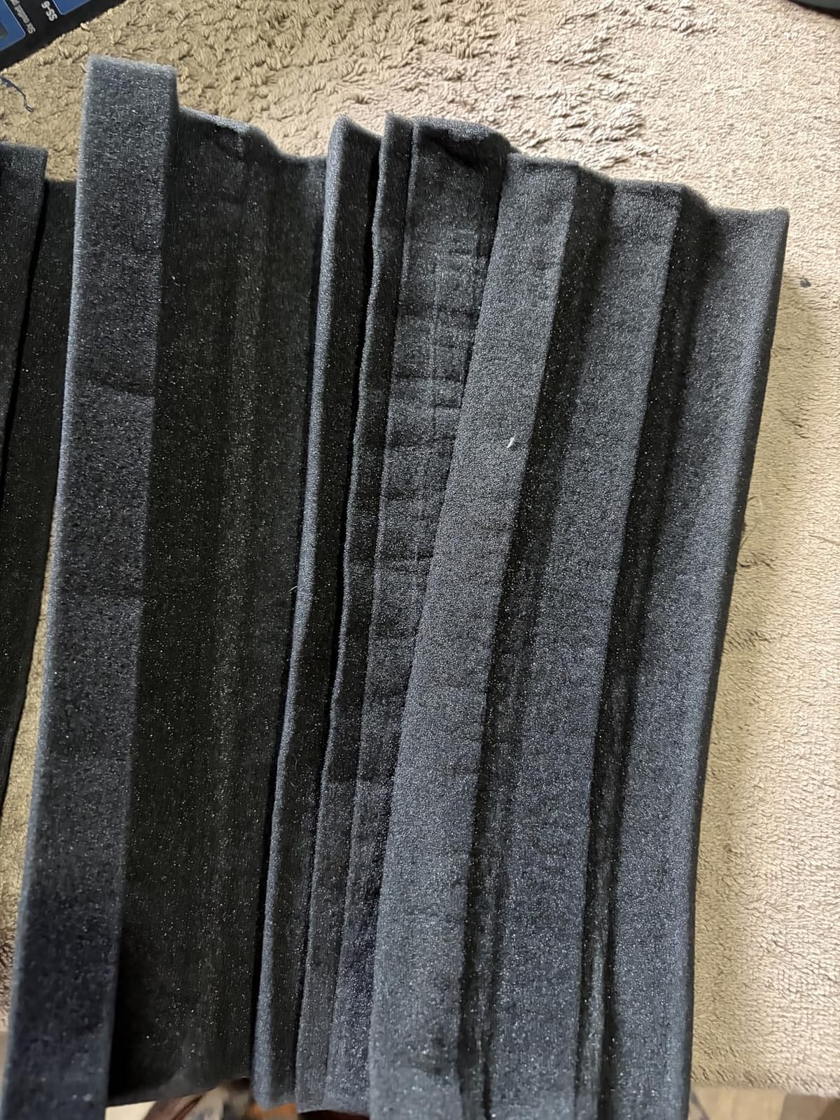 TroyStudio Bass Traps - 12 Pcs 4 X 4 X 12 Inches Dense Thick Studio Bass Foam Corner, Acoustic Treatment Panel Absorbing Echo Reverb, Low Frequency Sound Absorber for Music Room Home Recording Studio customer photo 2