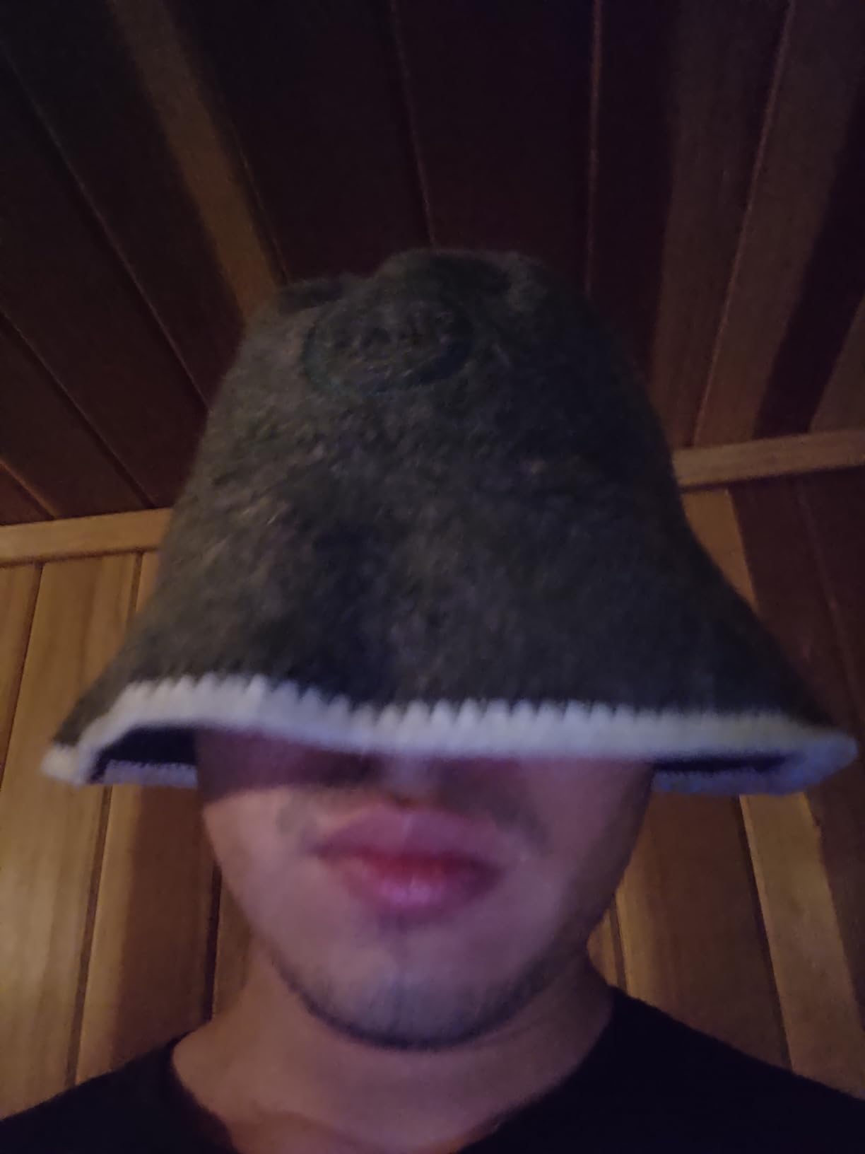 Sauna Hat for Men & Women - 100% Wool Sauna Cap, Finnish Banya Hat, Bucket Style Heat Protection for Hair & Scalp - Sauna & Infrared Sauna Accessories customer photo 1