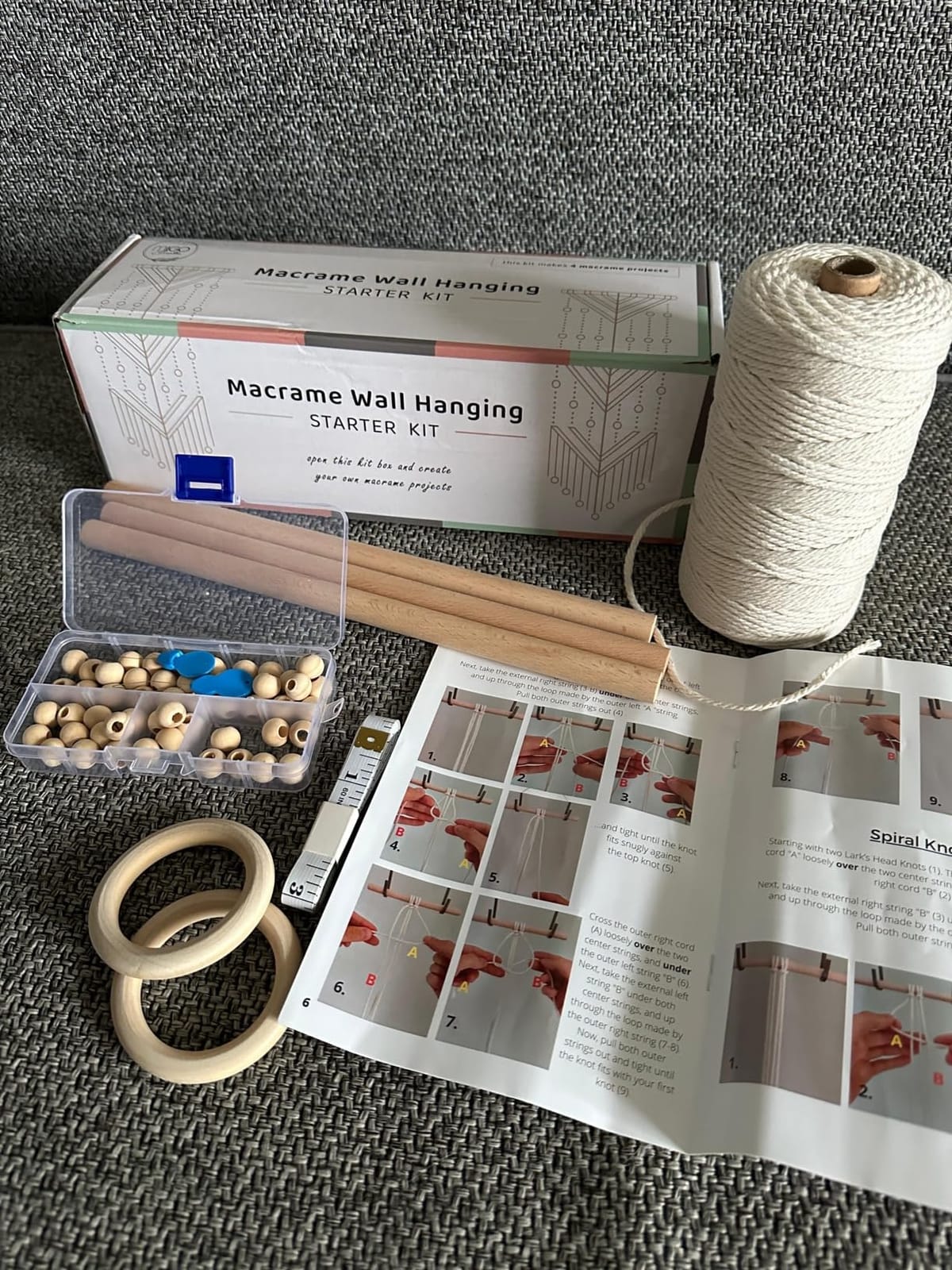 MIGO Creates DIY Macrame Kit for Beginners with 9 Macrame Projects Ebook, 115 Pcs Macrame Supplies & 220yd Cotton Yarn | Create Unique Bohemian Decor Craft Projects! Perfect DIY Crafts for Adults! customer photo 2