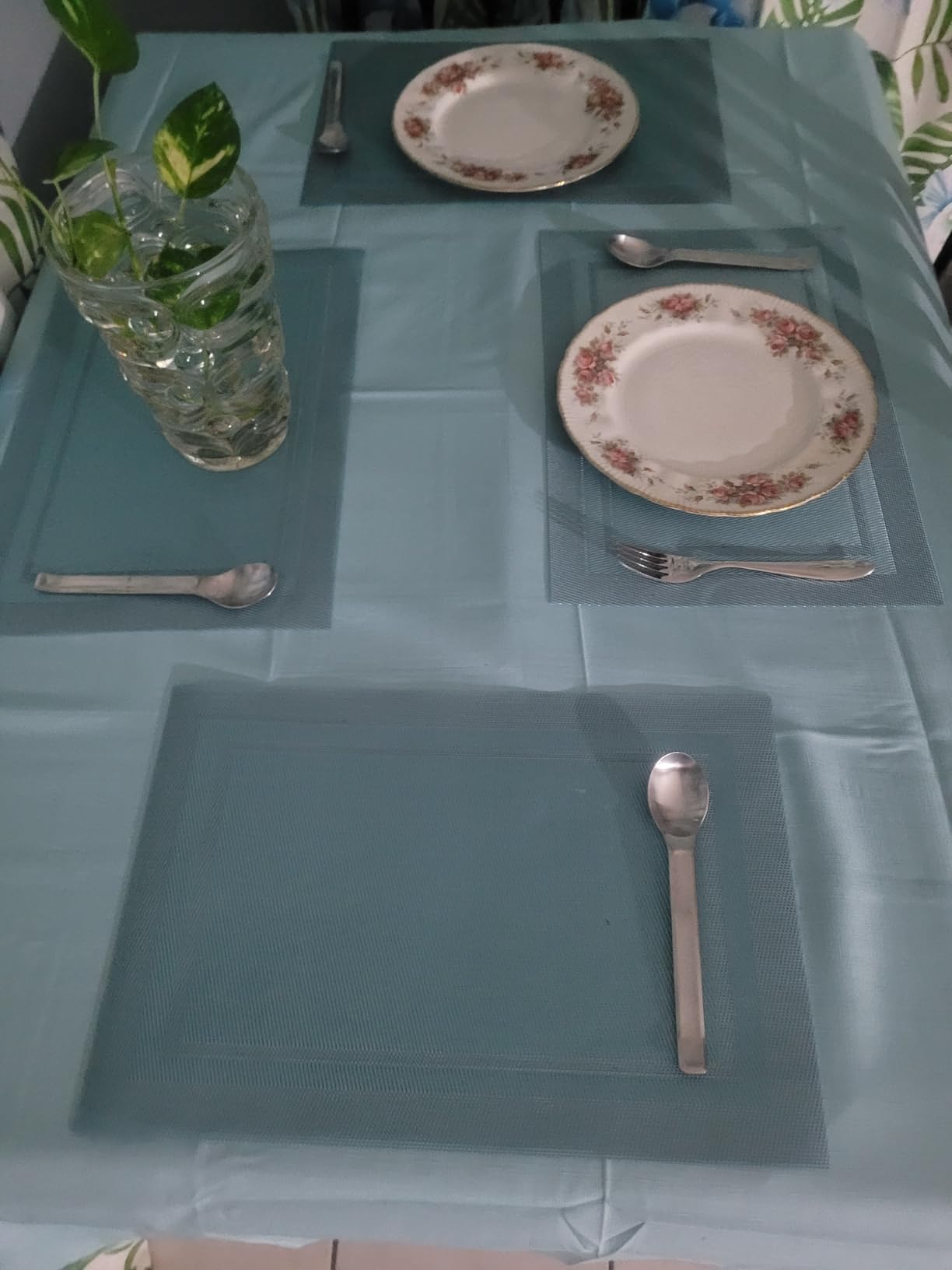 Rectangle Tablecloth Waterproof Linen Textured Table Cloth Stain and Wrinkle Resistant Washable, Decorative Fabric Table Cover for Dining, Party and Camping (Sage Green, 52 * 70) customer photo 1