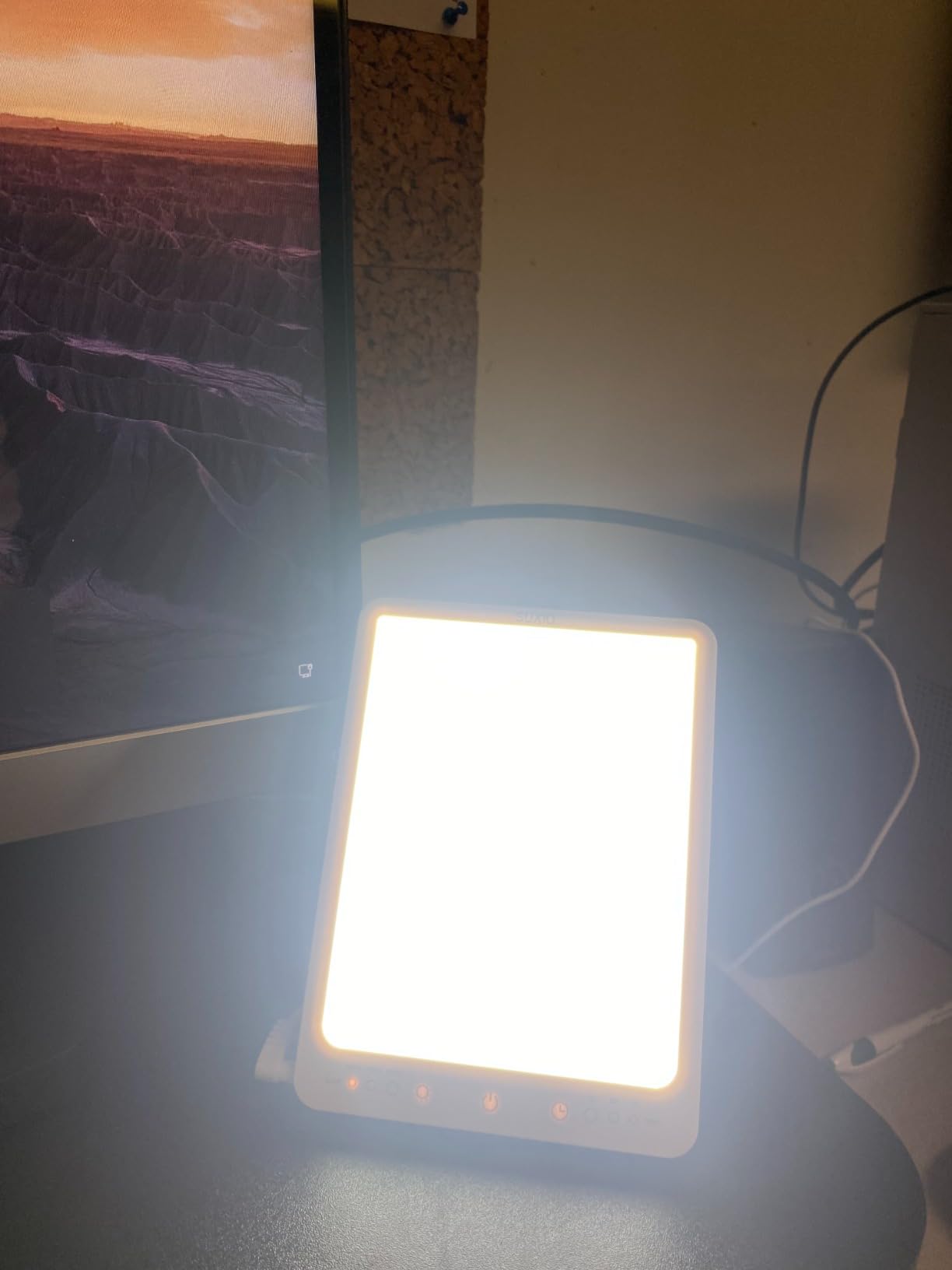 SUXIO Light Therapy Lamp - 10000 Lux Therapy Light, 3 Timing & Mode Happy Lamp, Touch Control Daylight Lamp with Memory Function, Portable Light Therapy Box for Home/Office Use As Lift Mood customer photo 2