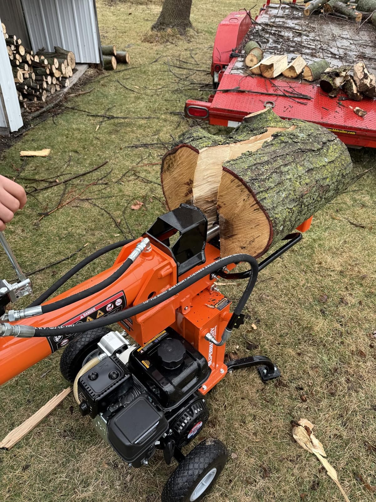 SuperHandy Portable 25 Ton Gas Log Splitter with 7HP Engine, Bucher Gear Pump, and Horizontal/Vertical Half Beam Steel Wedge for Firewood Splitting and Forestry Harvesting customer photo 1