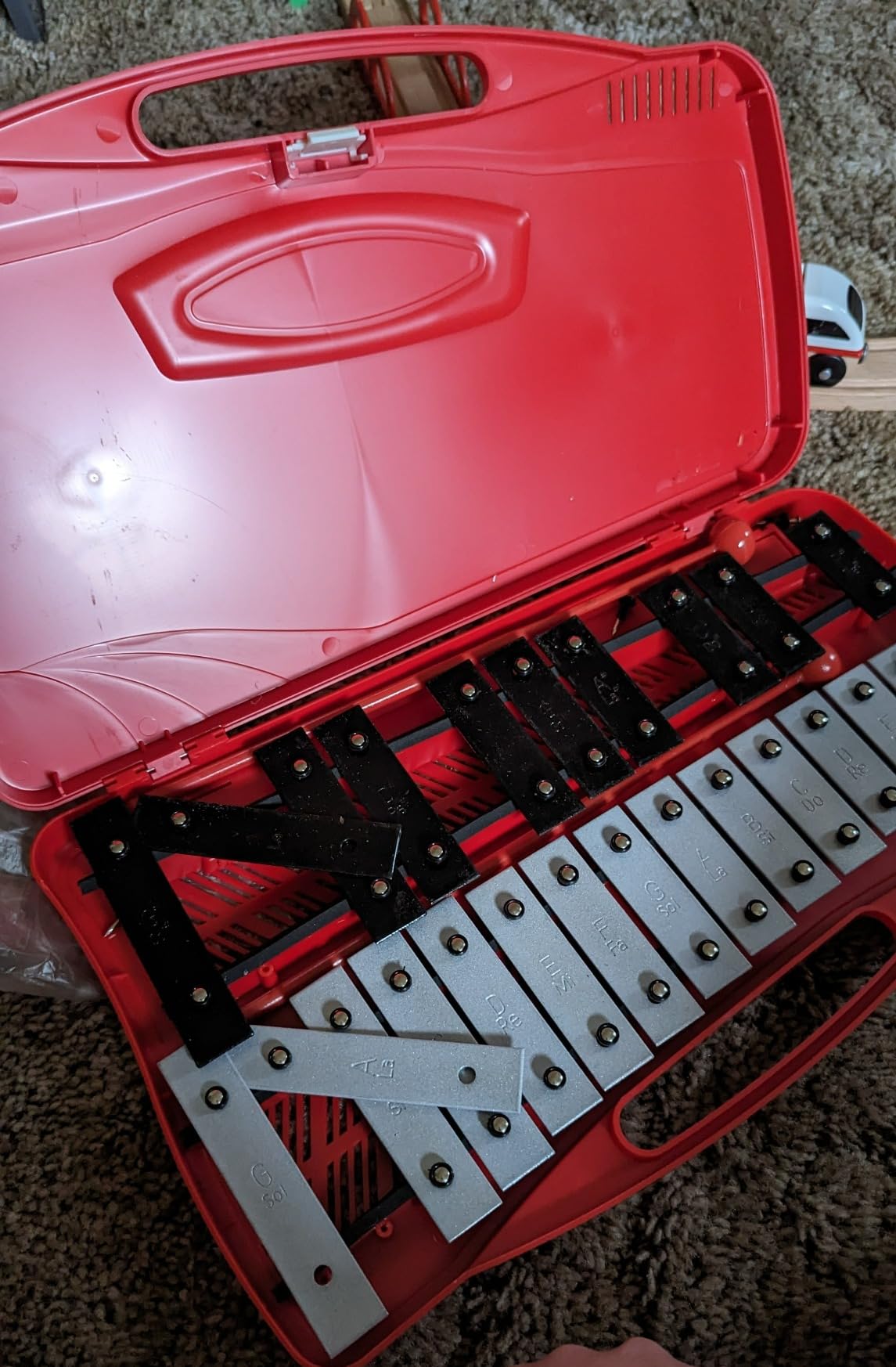 EASTROCK 25 Notes Xylophone Professional Glockenspiel with Box Stick Black | Aluminum Alloy Piano Keys ABS Hard Storage Box Percussion Instrument Kit Suitable for Adult Beginners Music Performance customer photo 2