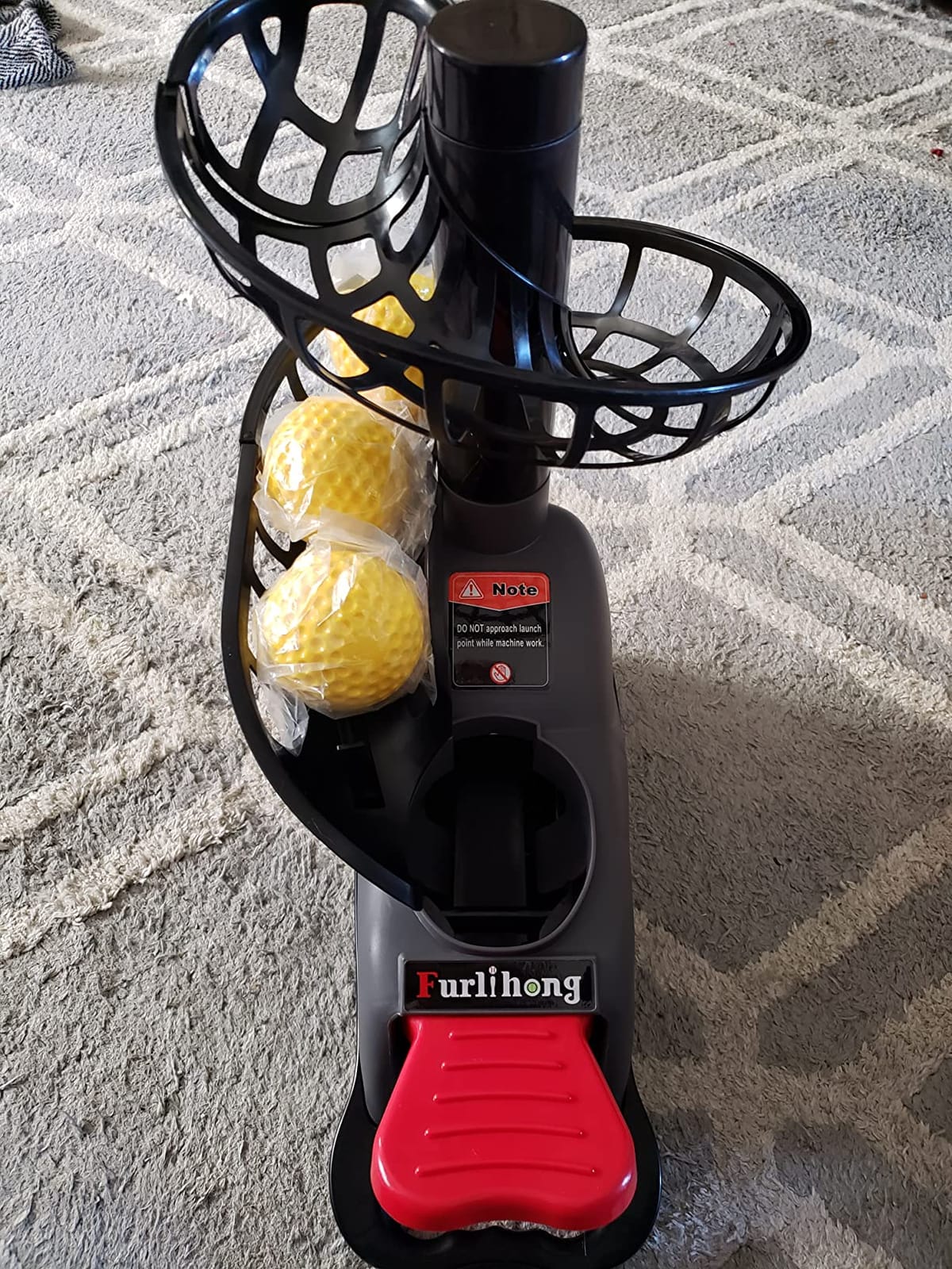 Furlihong 898BH Baseball Soft Toss Machine, Angle Adjustable, Step On Paddle and Release to Launch, No Power Supply Needed, Works with Regulation Baseball customer photo 2