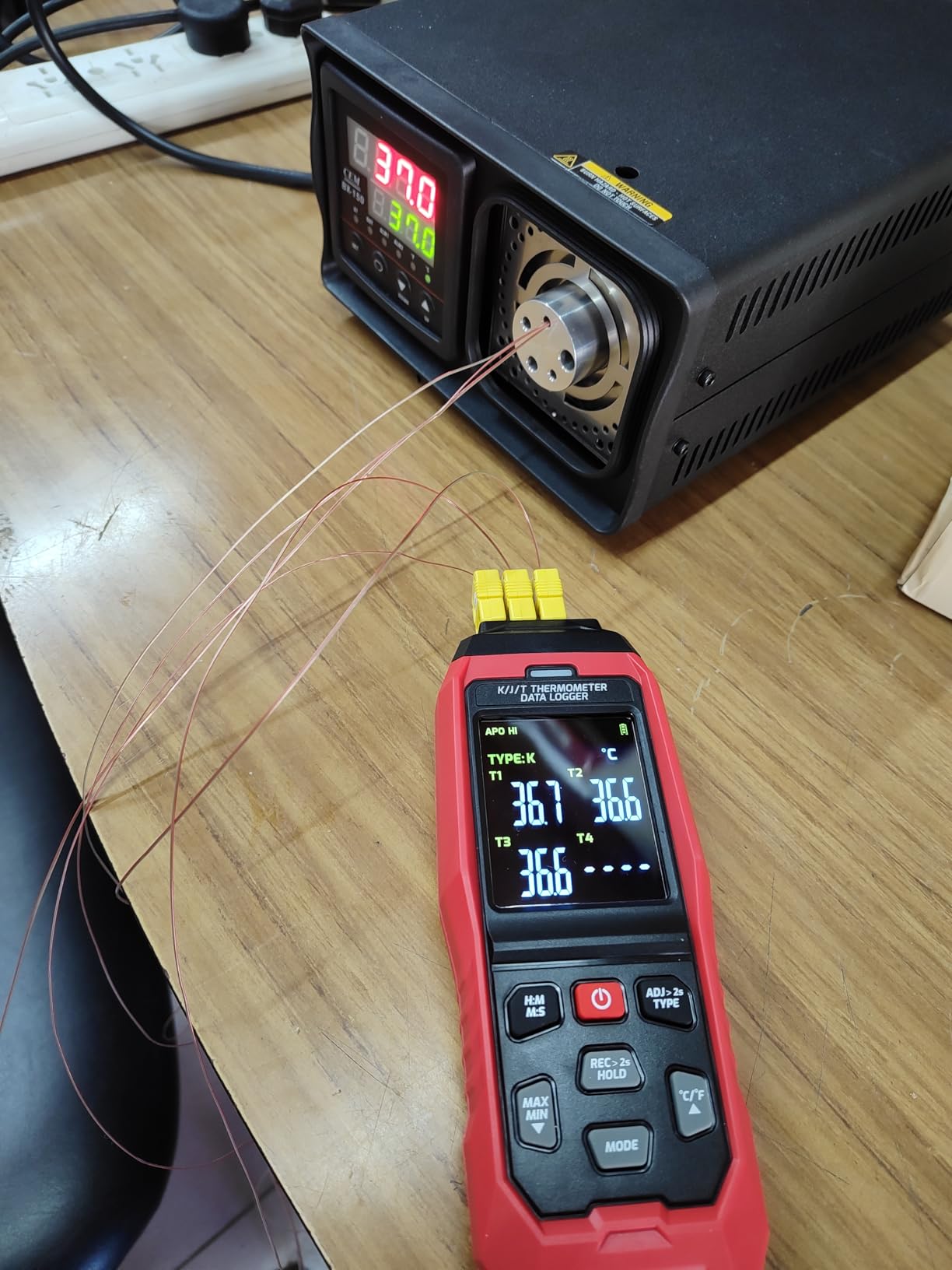 Thermocouple Thermometer Digital K Type Thermometer with 4 Thermocouples, -328~2500℉ Measuring Range HVAC Dual Channels Temperature Meter Gauge with LED Backlight & ADJ Compensation customer photo 1