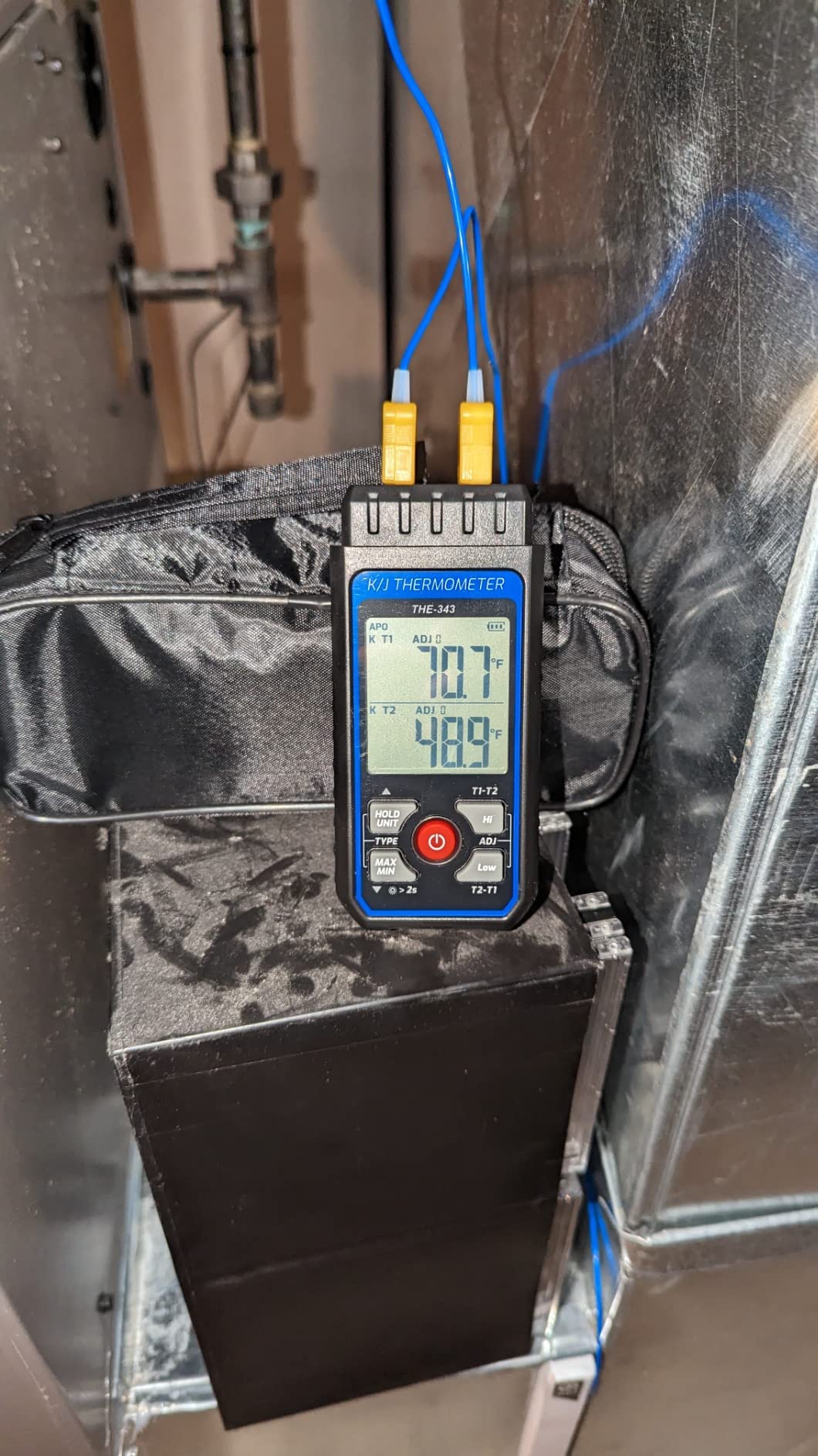 Thermocouple Thermometer Digital K Type Thermometer with 4 Thermocouples, -328~2500℉ Measuring Range HVAC Dual Channels Temperature Meter Gauge with LED Backlight & ADJ Compensation customer photo 2