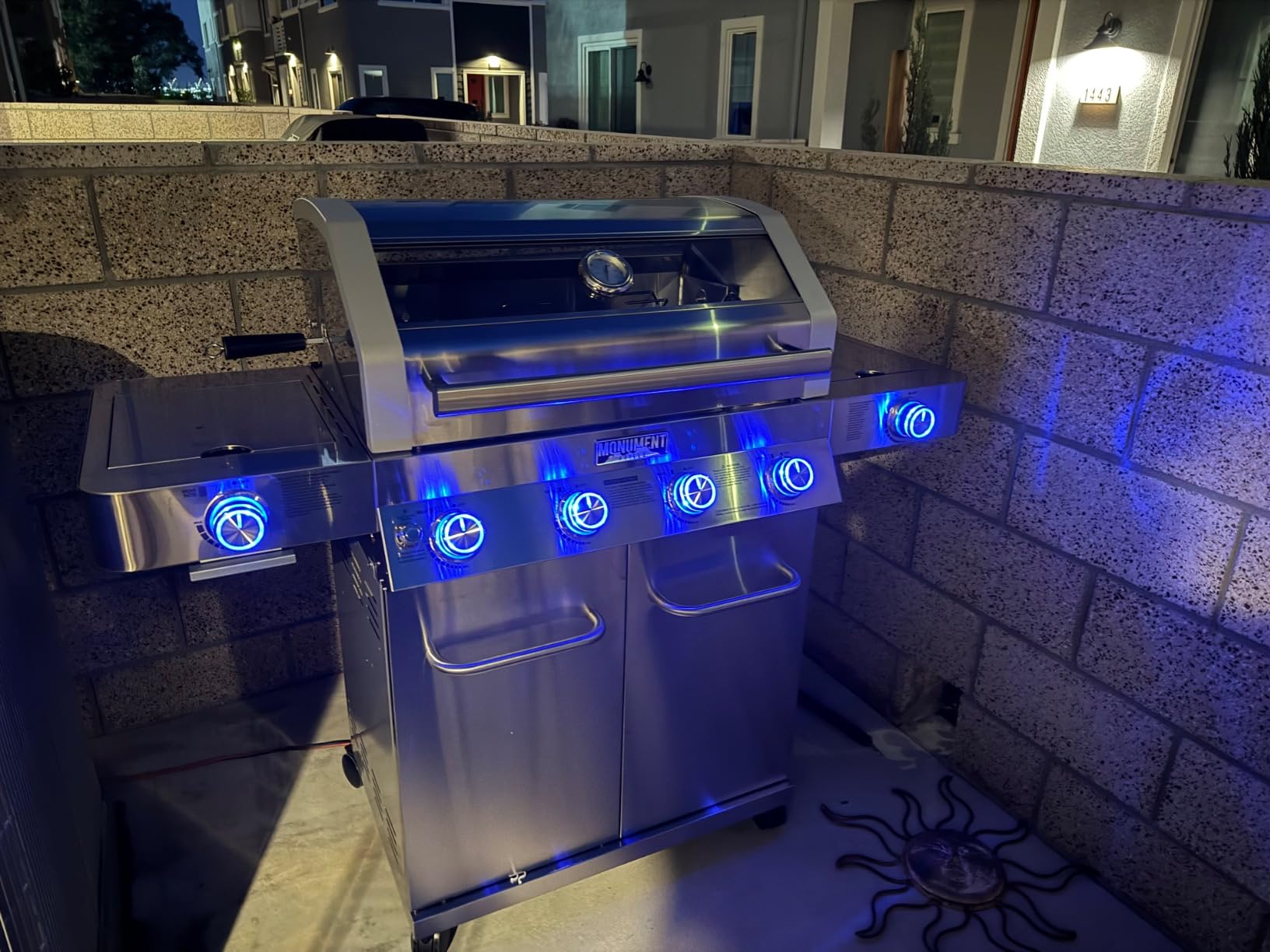 Monument Grills Larger 4-Burner Propane Gas Grills Stainless Steel Cabinet Style with Infrared Side Sear & Side Burners Knob Controls Built-In Thermometer with Stainless Steel Rotisserie Kit customer photo 2