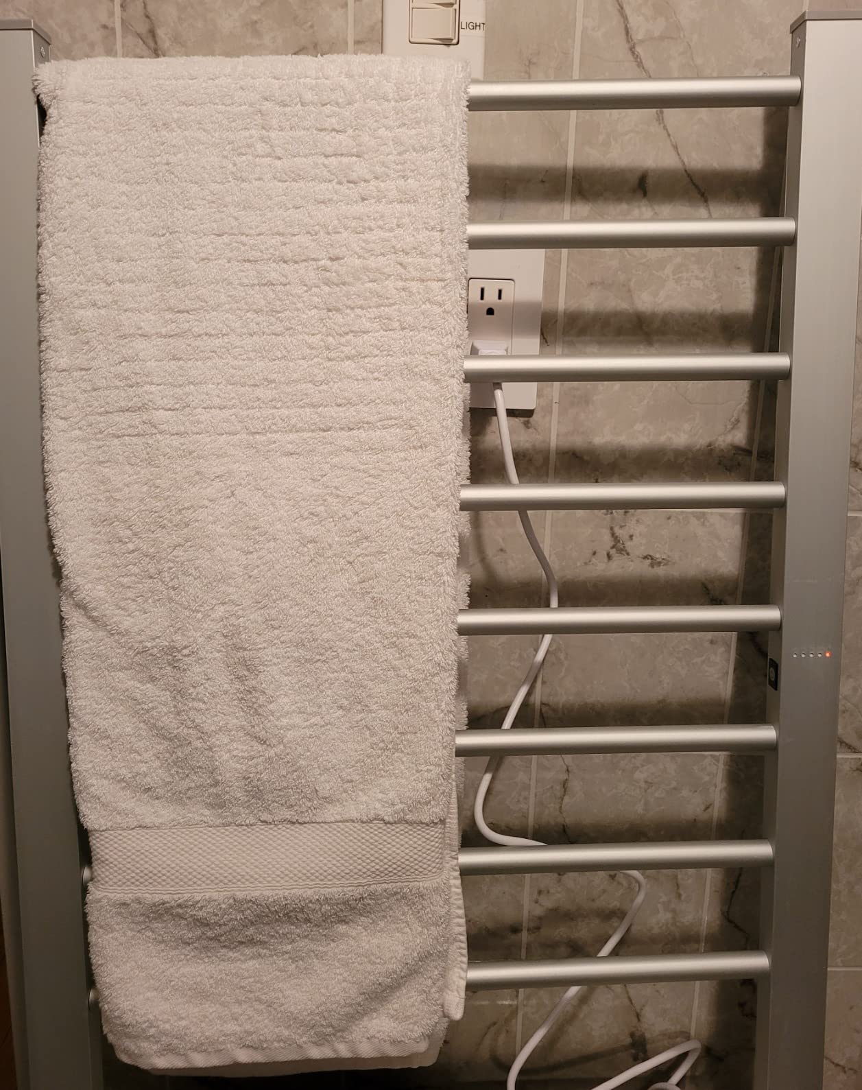 Towel Warmer with Timer,Towel Racks for Bathroom,8 Bar Heated Towel Rack for Clothes Drying,Portable Free Standing Heater,Auto Cut Off Home Electric Heat Dryer,Wall Mount Thermostat Shelf customer photo 1