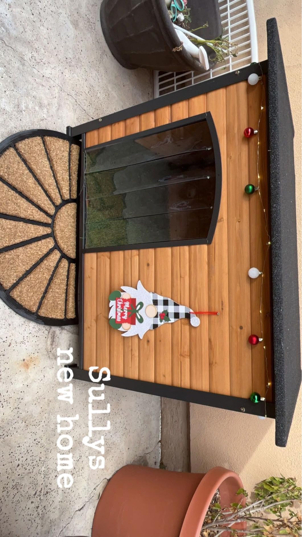 Aivituvin Insulated Dog House Outdoor & Indoor Wooden Dog Kennel for Winter with Raised Feet Weatherproof for Small & Medium & Large Dogs, Unique All-Around Iron Frame customer photo 2