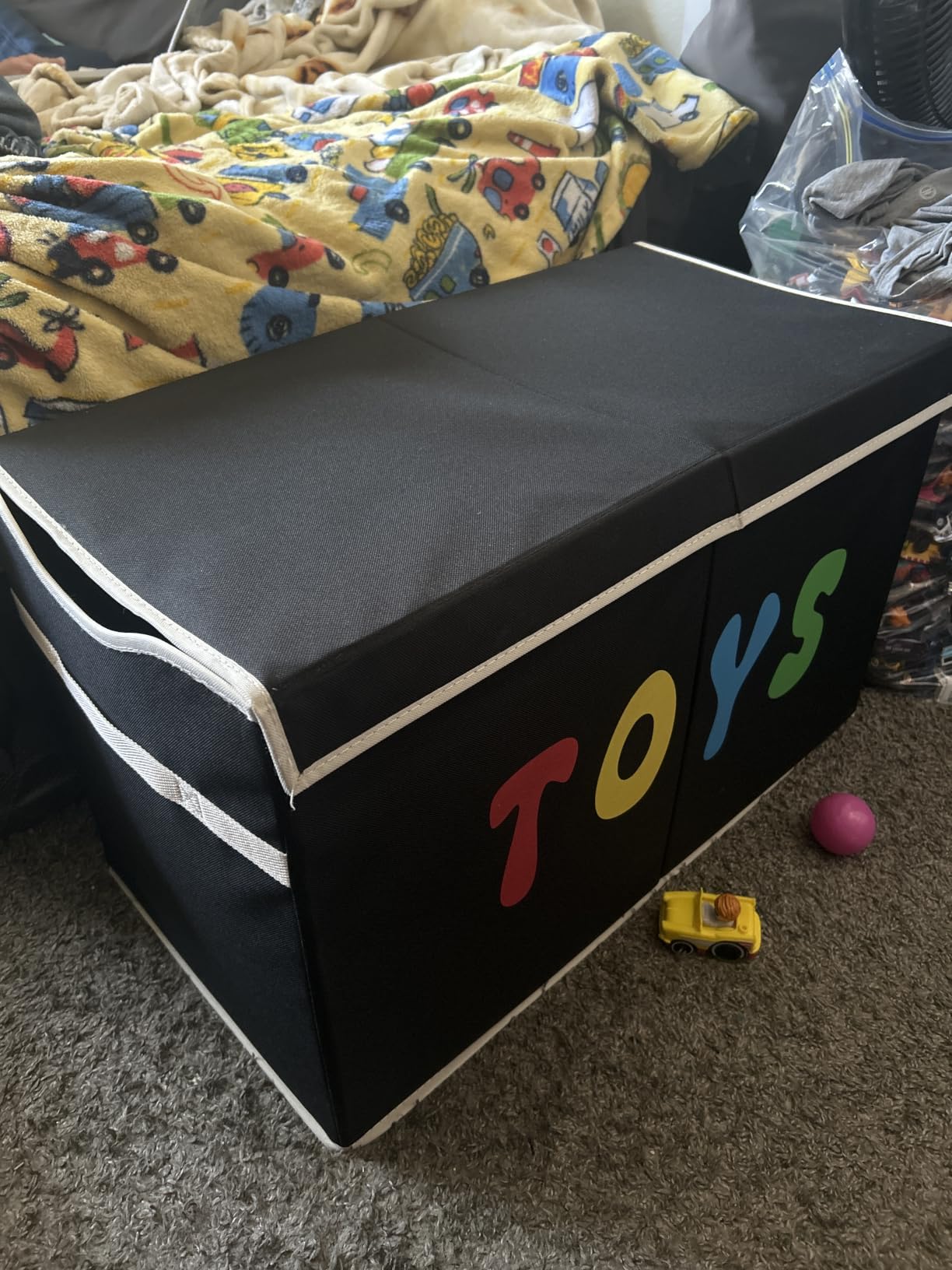 YOLOXO Toy Box Chest, Collapsible Sturdy Storage Bins with Lids, Extra Large Kids Toy Storage Organizer Boxes Bins Baskets for Kids, Boys, Girls, Nursery Room, Playroom, Closet customer photo 2