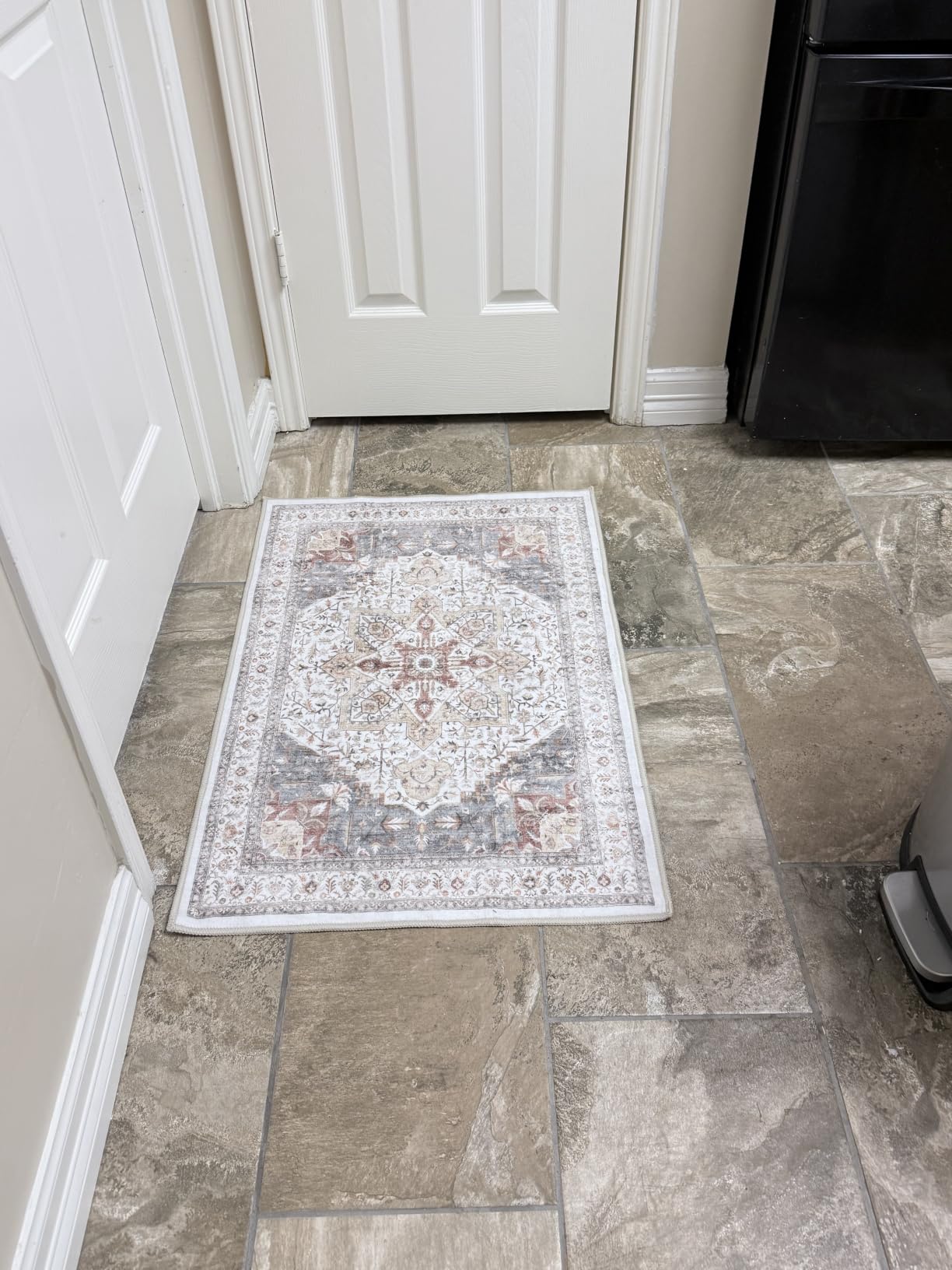 Tortania Area Rug 9x12 Living Room Rug Washable Soft Cream/Blue | Vintage Oriental Farmhouse Carpet for Bedroom/Office/Under Dining Table, Home Decor Low Pile Busy Home Use customer photo 1
