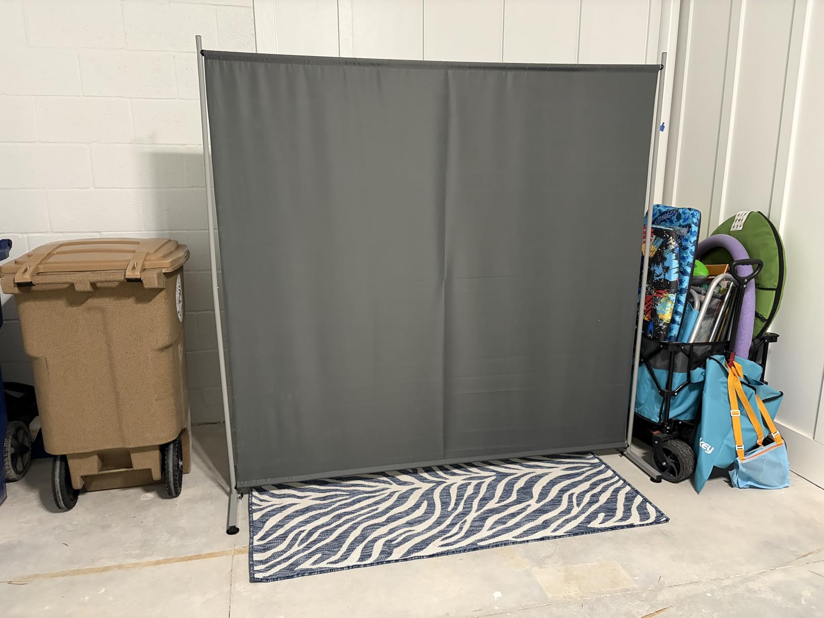 RANTILA Single Large Panel Room Divider, Privacy Screen for Office, Partition Separators, Freestanding Divider 71''W x 69.5''H, Grey customer photo 1