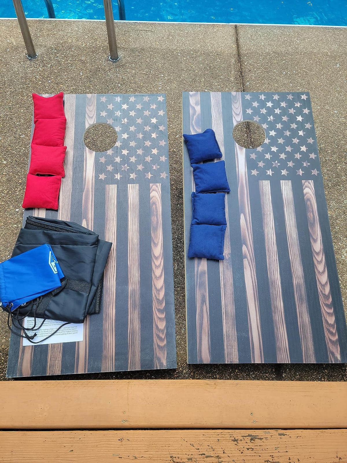 Tailgating Pros Cornhole Boards 4x2 Official Regulation Size - Wooden Design Cornhole Game Set with 8 Bean Bags, Carrying Case & Tote - Outdoor Tailgate Yard Game customer photo 1