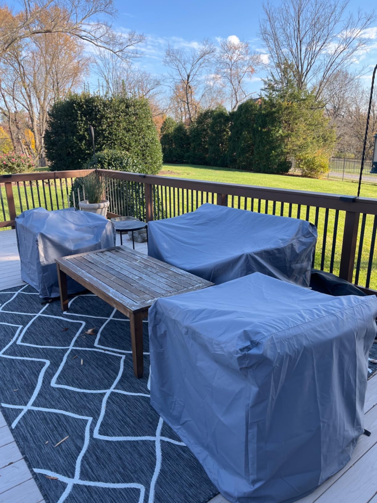STARTWO Outdoor Furniture Cover Waterproof 4 Piece, Black, Regular, 420D | Heavy Duty Patio Furniture Covers for Rattan Wicker Conversation Set customer photo 1