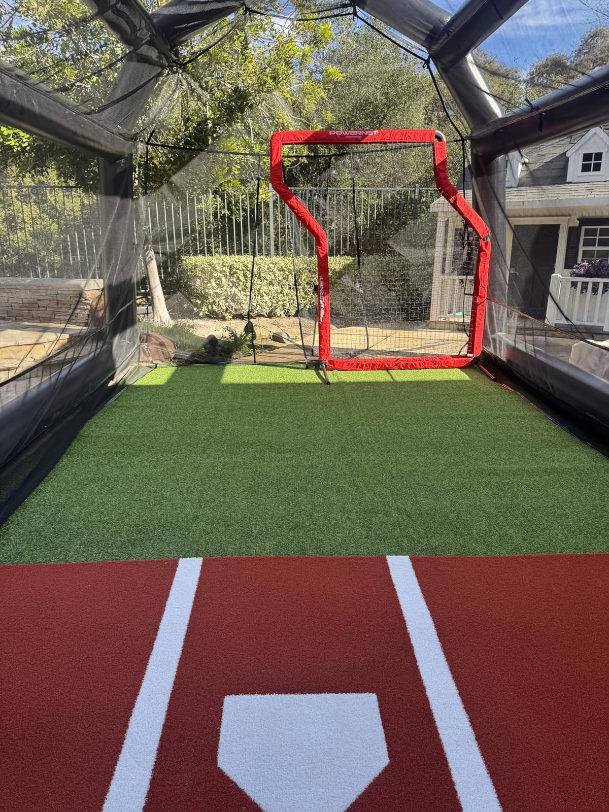 Powernet Portable Baseball Practice Net for Pitching and Hitting, Pop Up Batting Cage Net Coach Shield, 7 FT Z-Screen (Red) customer photo 1