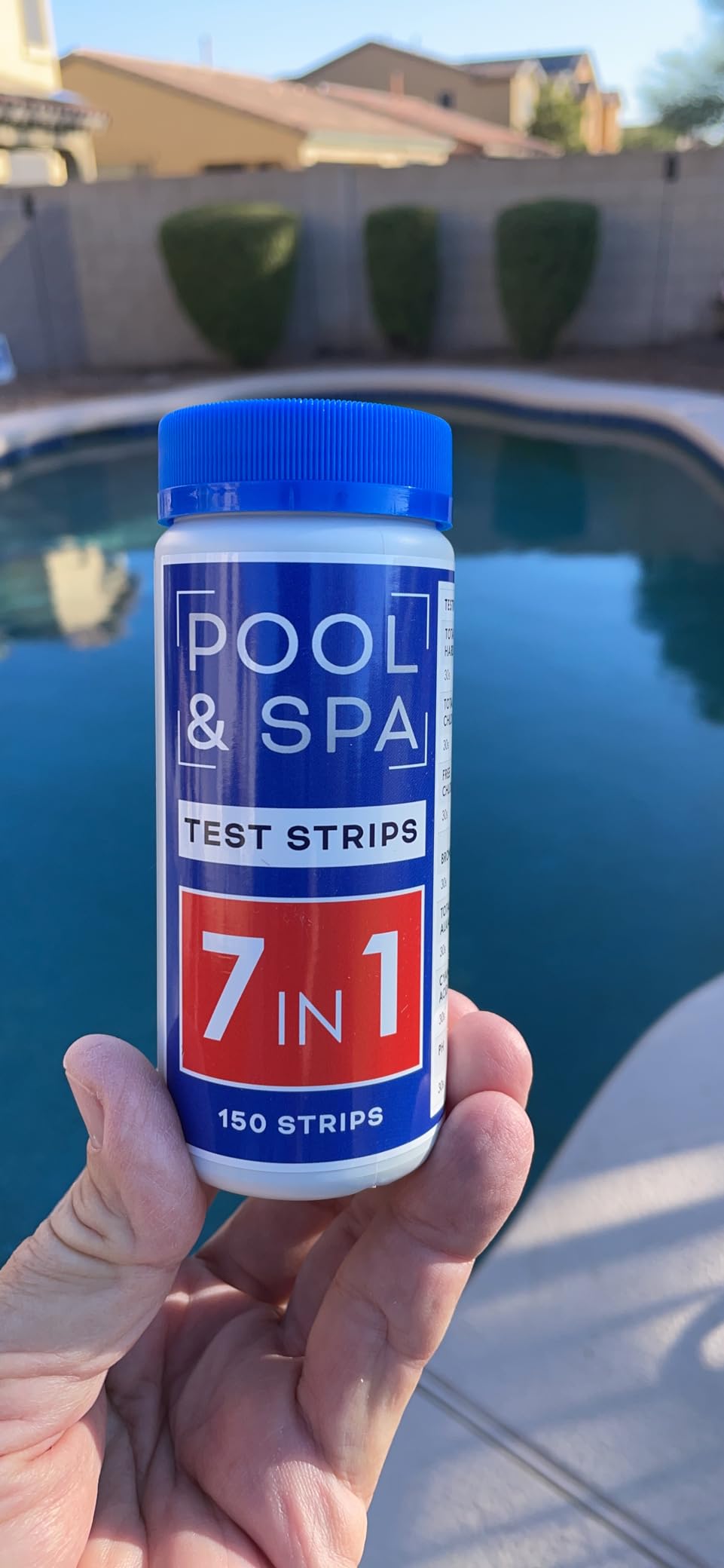 All-New Pool and Spa Test Strips 7 in 1 Quick SuperAccurate Swimming 150 Pool Test Kit - Hot Tub Test Strips & Pool Water Testing Strips for pH Chlorine Bromine Hardness Alkalinity Cyanuric Acid customer photo 1