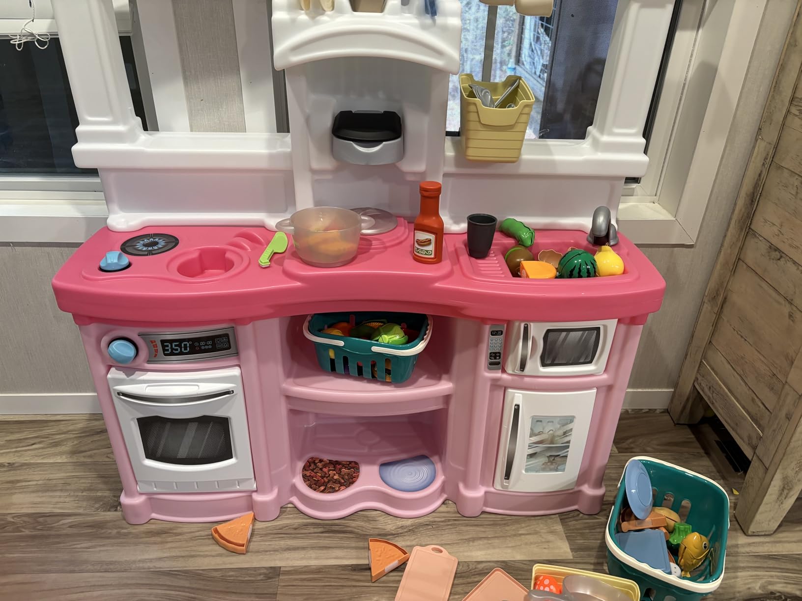 Step2 Fun with Friends Kids Kitchen Playset, Indoor/Outdoor Kitchenette with Lights & Sounds, Durable Plastic, 25-Piece Accessories, Toddlers 2+ Years, Gray customer photo 2