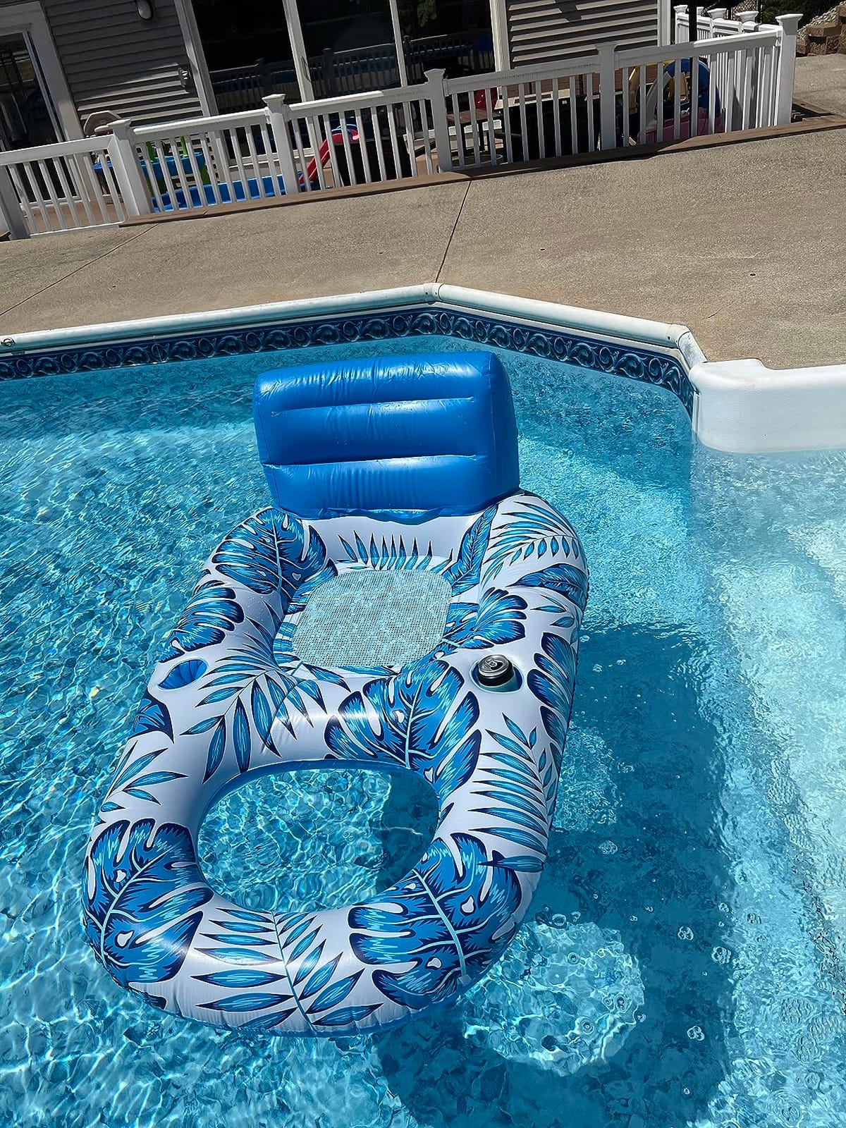 Jasonwell Inflatable Pool Float Adult - Pool Floaties Lounger Floats Raft Floating Chair Water Floaties for Swimming Pool Lake Lounge Float with Cup Holders Beach Pools Party Toys for Adults customer photo 1