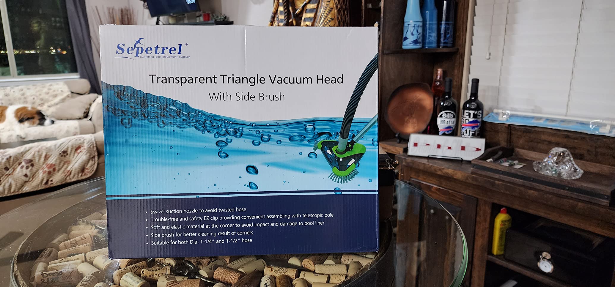 Upgrade Pool Vacuum Head with Side Brush & Universal Rotatable Hose Adapter, Weighted Triangular Shape (Safe for Vinyl Liner Pool) customer photo 2