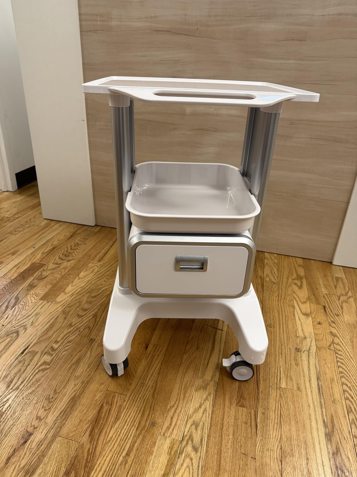 Mobile Medical Trolley Cart 3-Tier 130 Lbs Load Ultrasound Scanner Trolley | Beauty Storage Carts with Drawers, Professional Rolling Medical Cart with Wheels , For Home Hospital Office Dental Clinic Lab customer photo 1