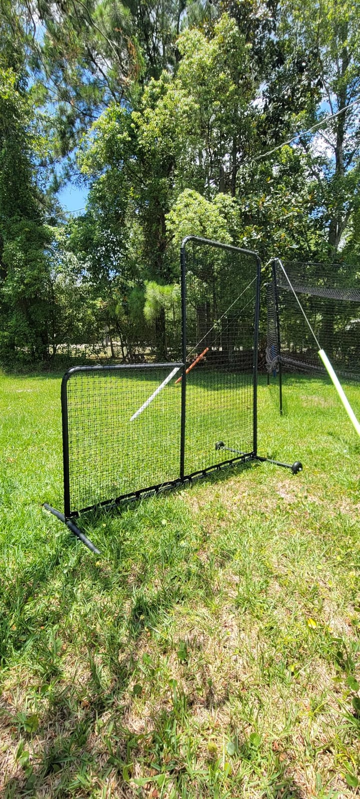 GoSports 7 ft x 7 ft PRO Baseball & Softball L Screen - Pitcher Protection Net with Wheels and Carrying Case customer photo 1
