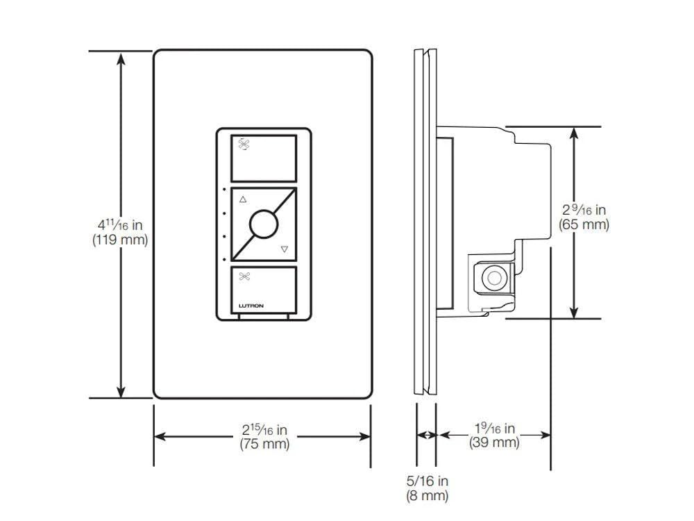 Lutron Caseta Diva Smart Dimmer Starter Kit; Dimmer, Hub, Remote, & More | Smart 3-way dimmer kit lets you add a second switch anywhere without running wire, No neutral required. DVRF-BDG-1DP-A, White customer photo 1
