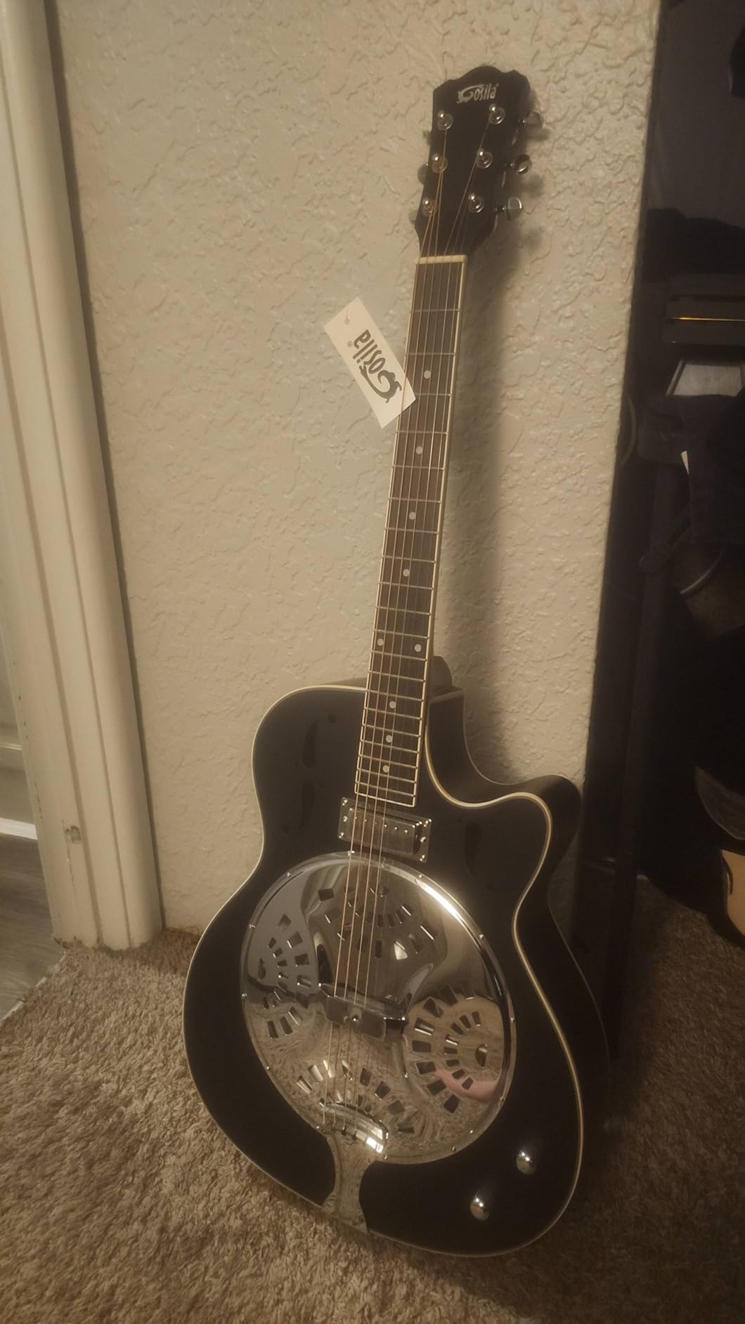 Resonator Electric Guitar Sapele Body Material Okoume Neck Material Type Purple Heart Fingerboard customer photo 1