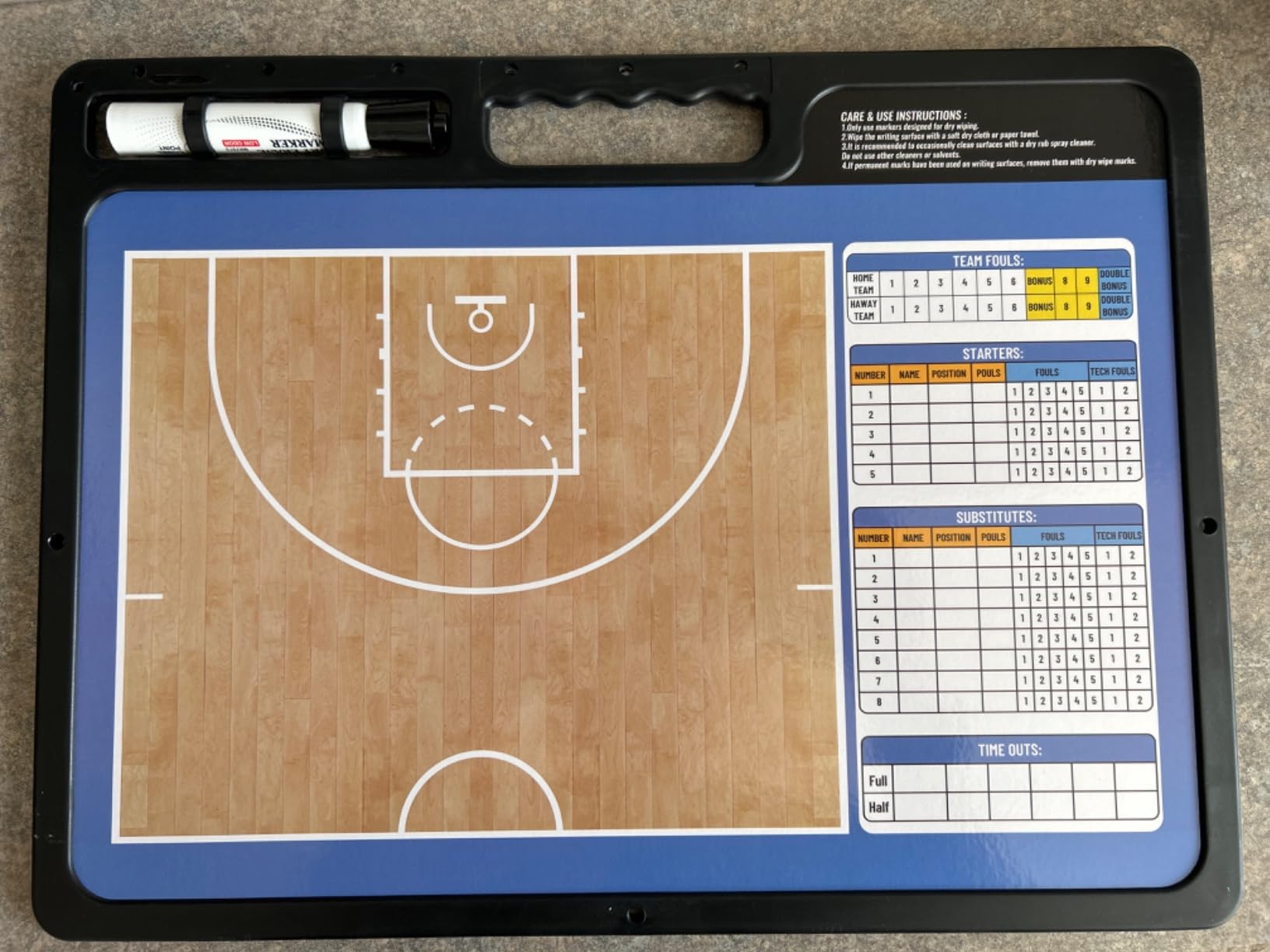 Dry Erase Basketball Clipboard for Coach, Premium Tactical Basketball Coaching Board, Double Sides Full & Half Court Dry Erase Board with Marker customer photo 2