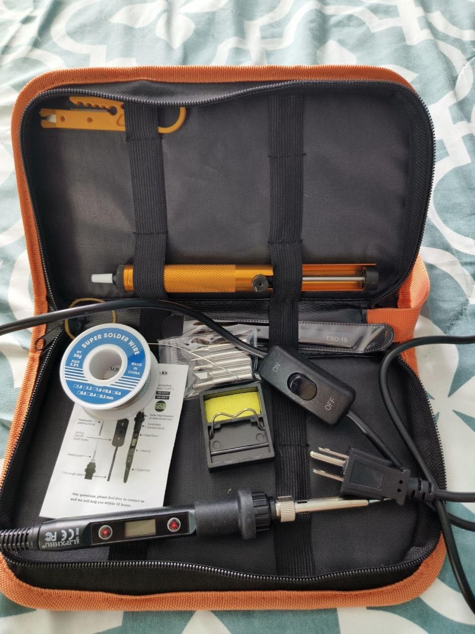 80W LCD Soldering Iron Kit Adjustable Temp 180-520C Precision Soldering Gun | 15s Fast Heating Electronics Soldering Kit with 50g Solder Wire, Flux, 5 Soldering Tips, Desoldering Pump, Stand, Tweezers customer photo 1