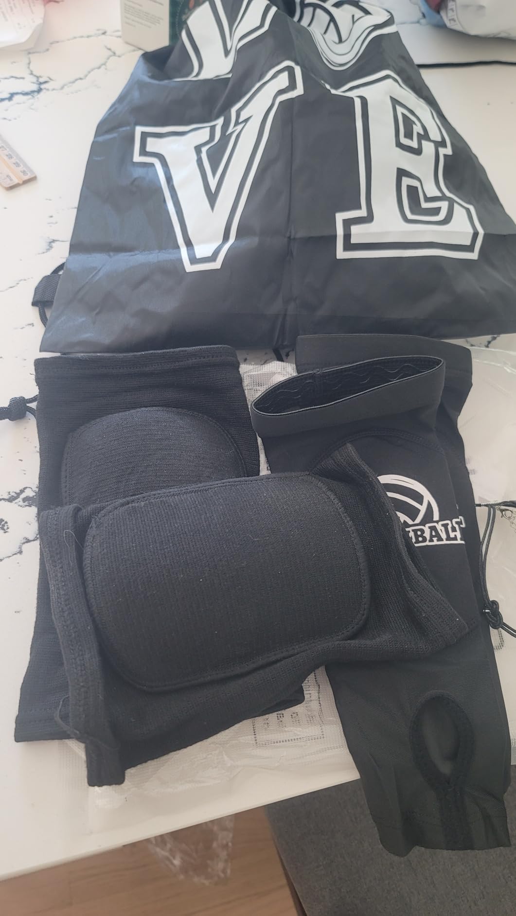 Honoson 7 Pcs Volleyball Training Equipment Aid for Practice | Volleyball Rebounder, Stuff, Accessories, Knee Pads and Arm Braces, Wristband, Drawstring Bag, Gear Gift for Beginners customer photo 2